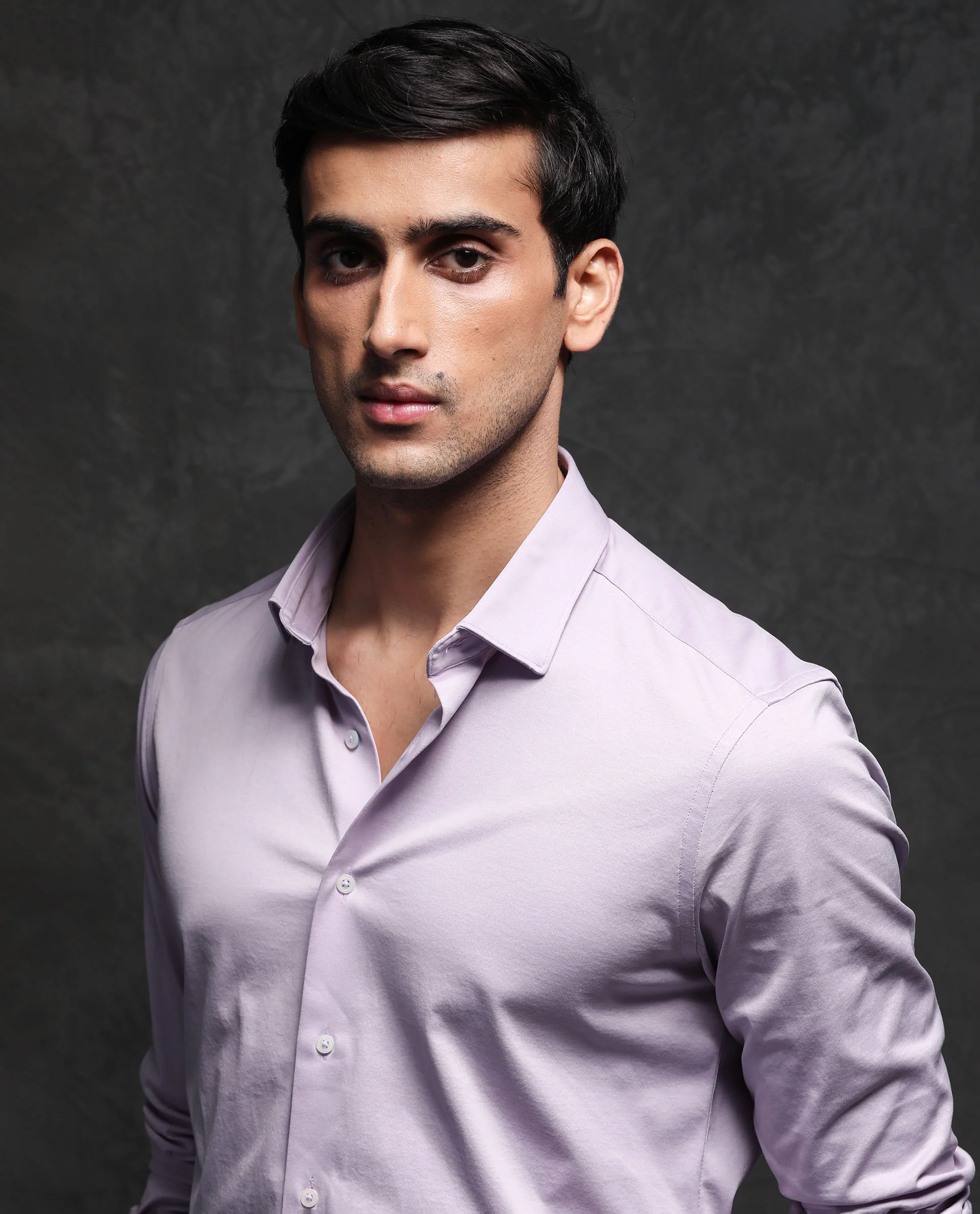 Rare Rabbit Men's Villa Purple Cotton Plain Tailored Fit Full Sleeve Collared Shirt - Image 5