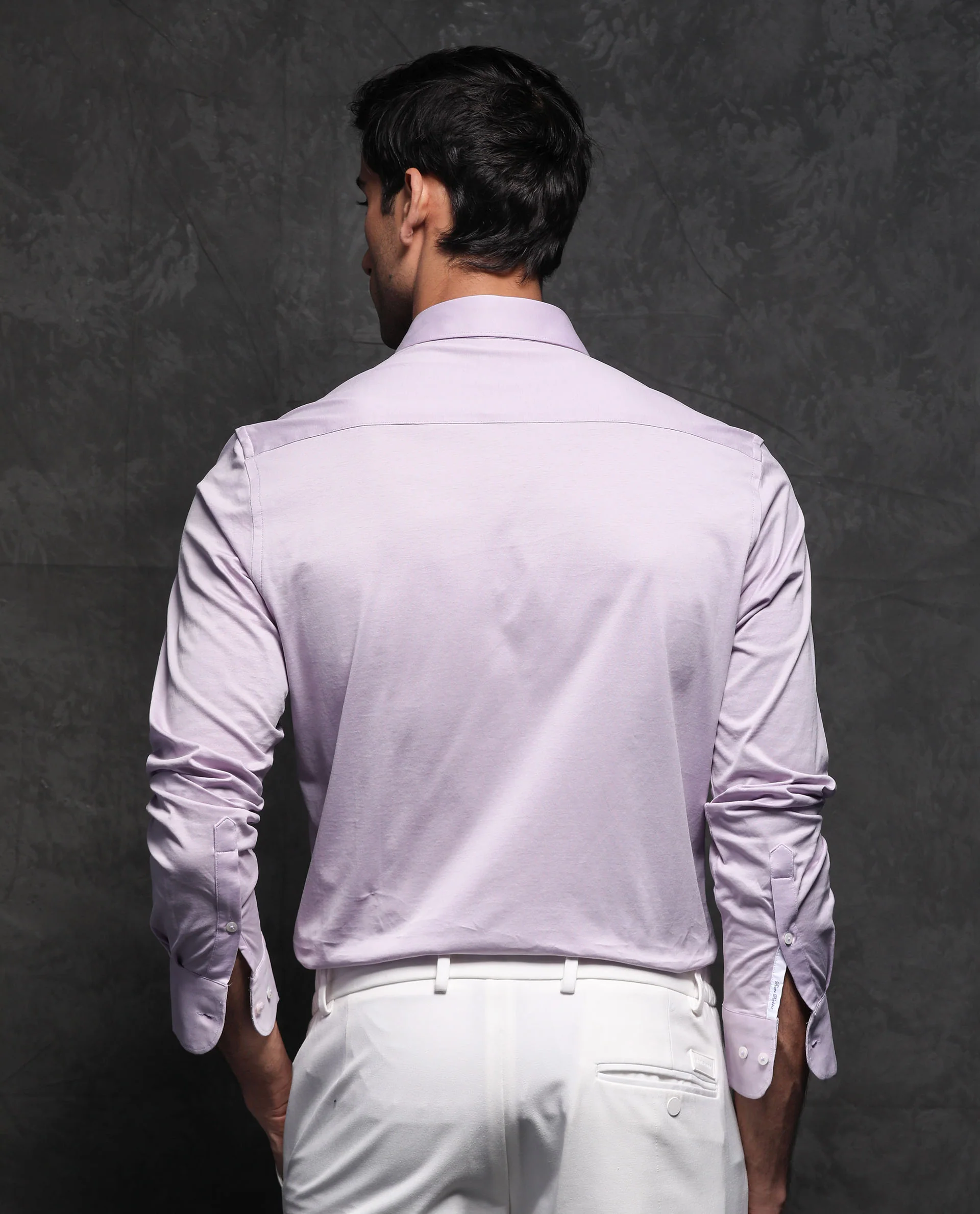 Rare Rabbit Men's Villa Purple Cotton Plain Tailored Fit Full Sleeve Collared Shirt - Image 9