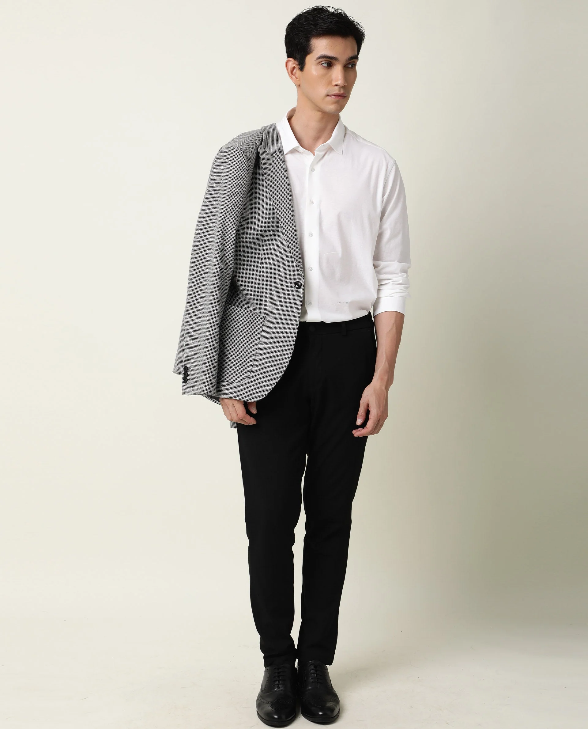 Rare Rabbit Men's Villa White Cotton Plain Tailored Fit Full Sleeve Collared Shirt - Image 5