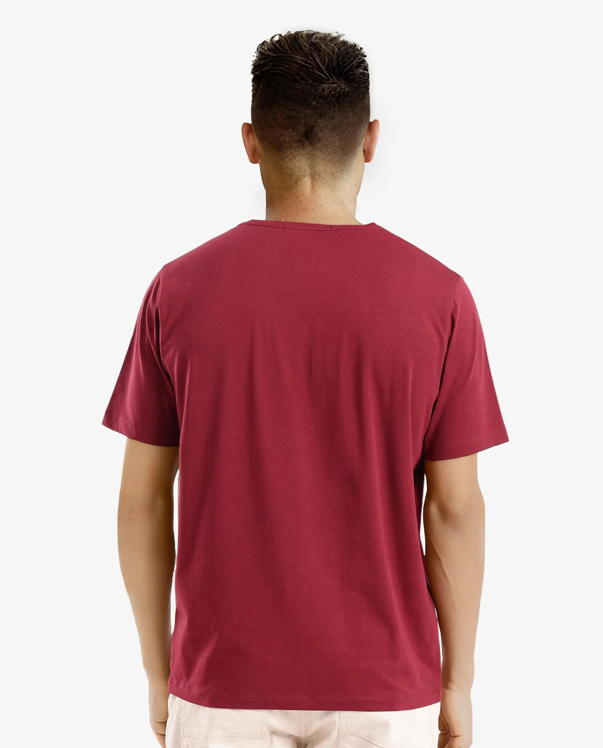 Rare Rabbit Men's Cotton Blend printed Regular Fit Half Sleeve Crew Neck T-Shirt - Image 5