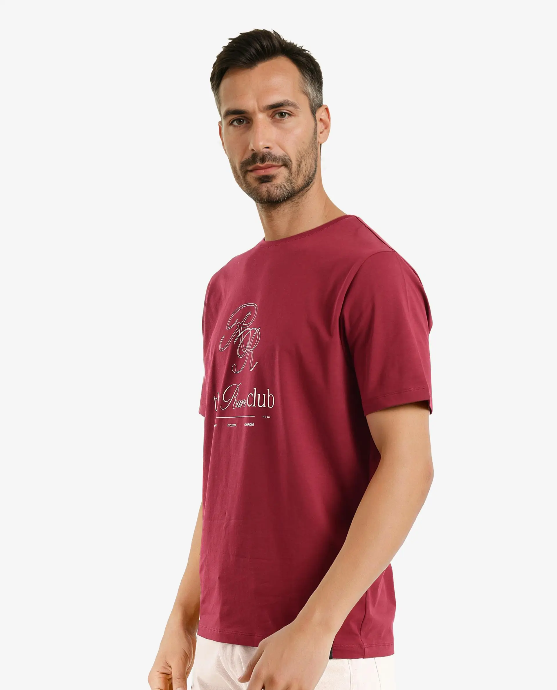 Rare Rabbit Men's Cotton Blend printed Regular Fit Half Sleeve Crew Neck T-Shirt - Image 6