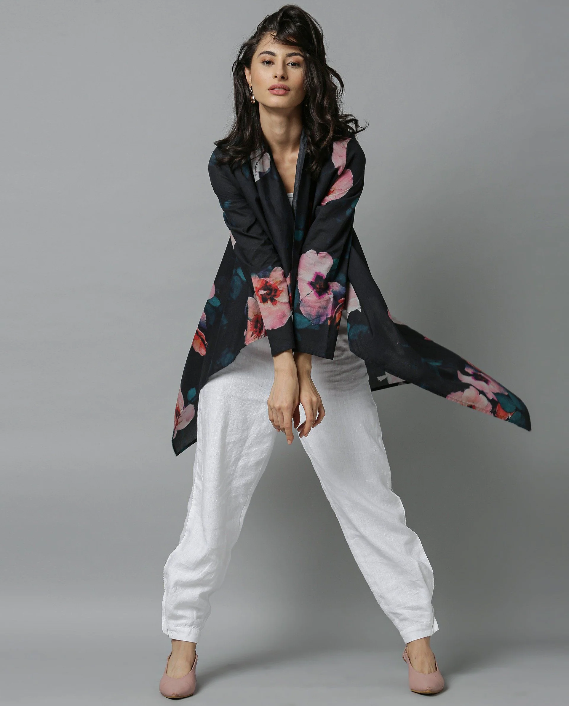 Rareism Women Vini Black Overlayer Full Sleeves Printed - Image 2