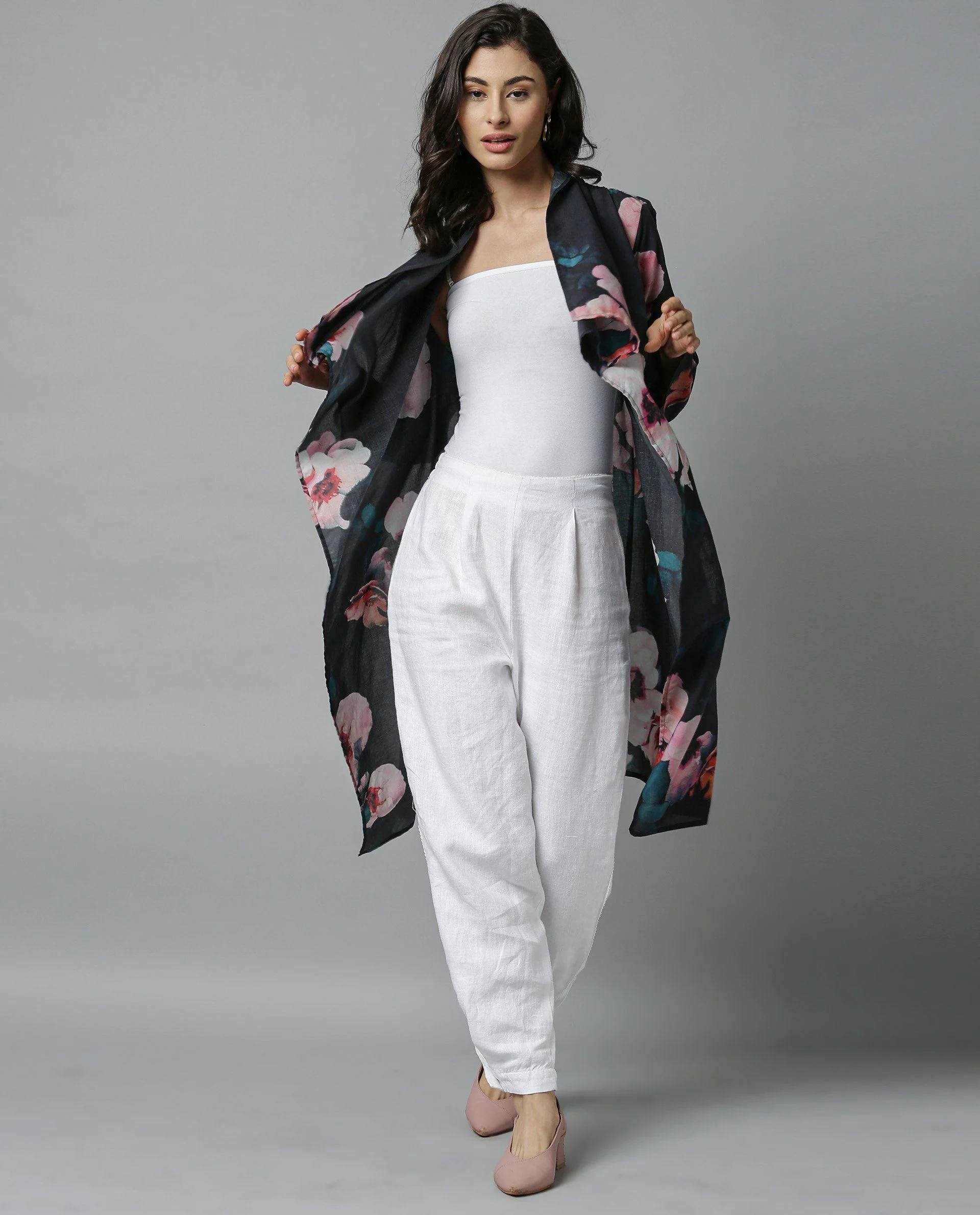 Rareism Women Vini Black Overlayer Full Sleeves Printed - Image 3
