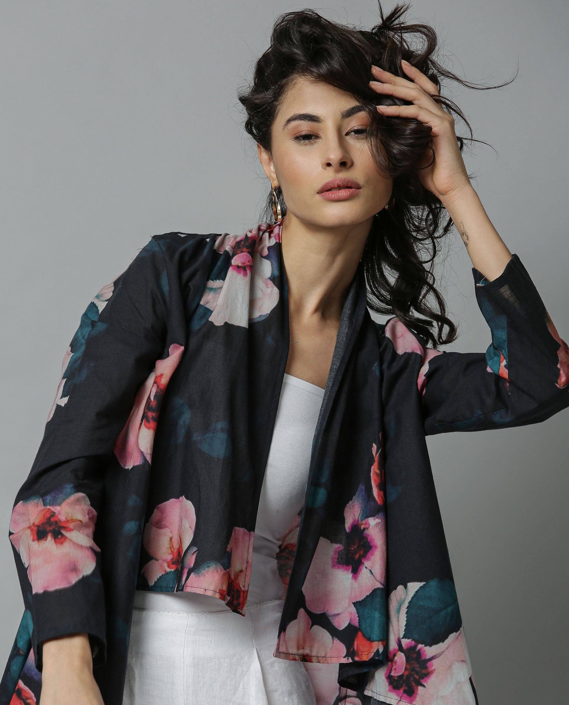 Rareism Women Vini Black Overlayer Full Sleeves Printed - Image 4