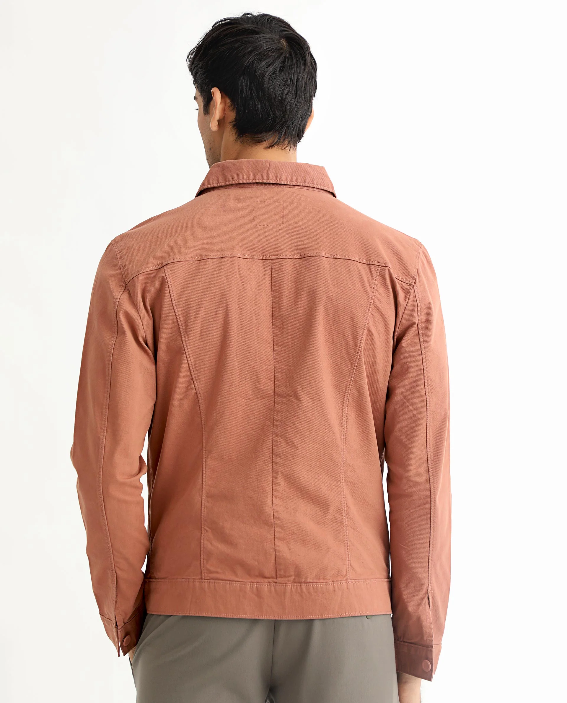 Rare Rabbit Men's Vintago Dusky Red Cotton Plain Regular Fit Full Sleeve Spread Collar Jacket - Image 10