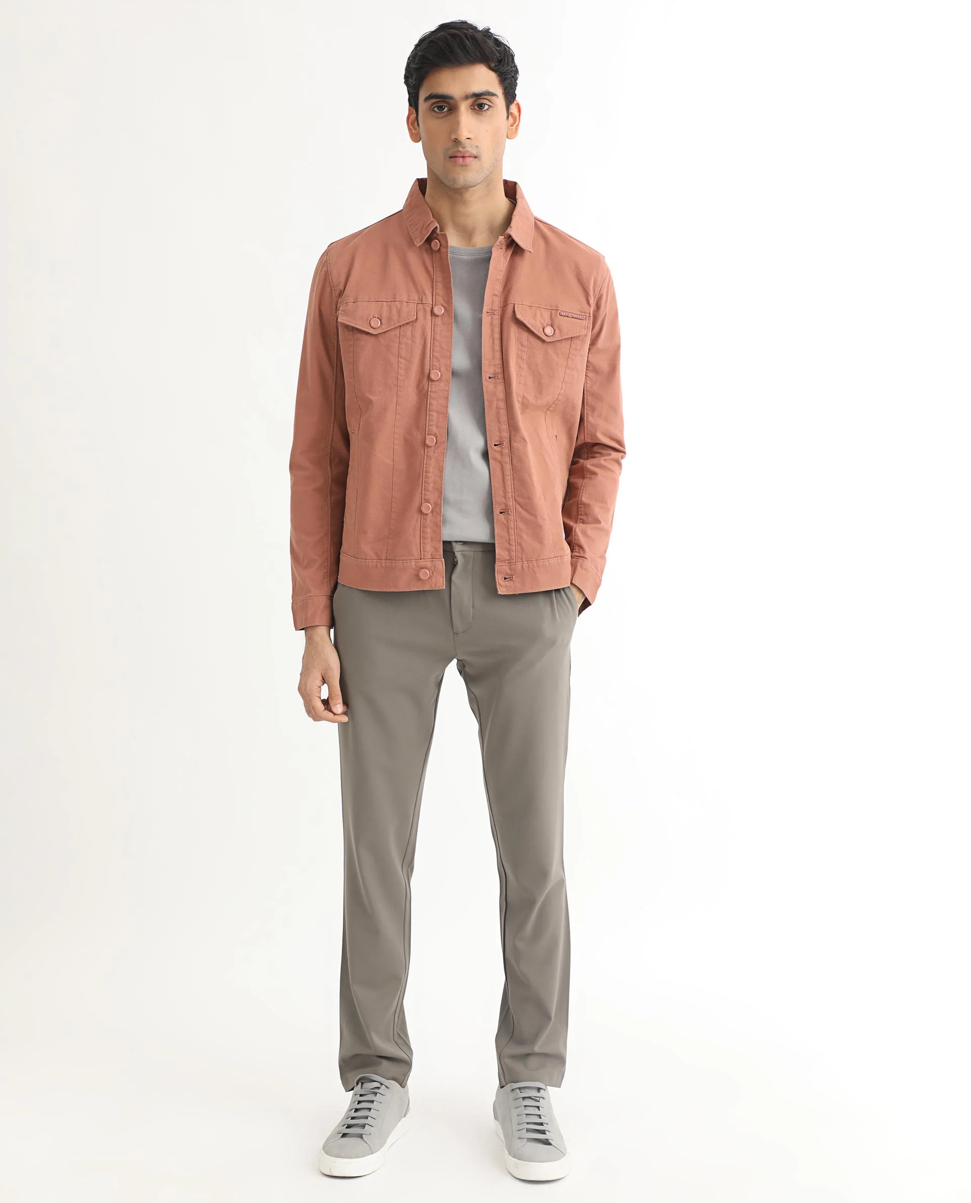 Rare Rabbit Men's Vintago Dusky Red Cotton Plain Regular Fit Full Sleeve Spread Collar Jacket - Image 3