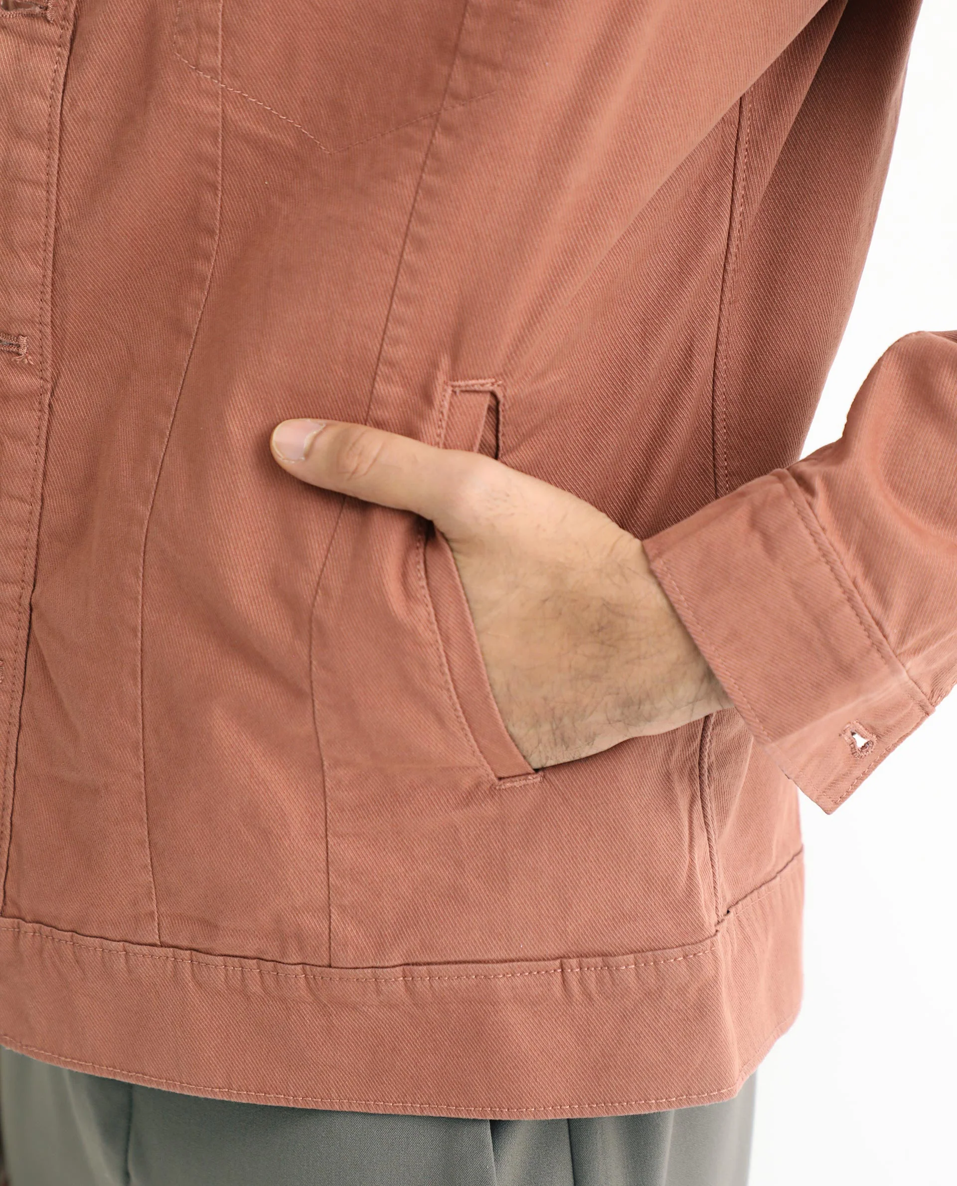 Rare Rabbit Men's Vintago Dusky Red Cotton Plain Regular Fit Full Sleeve Spread Collar Jacket - Image 4