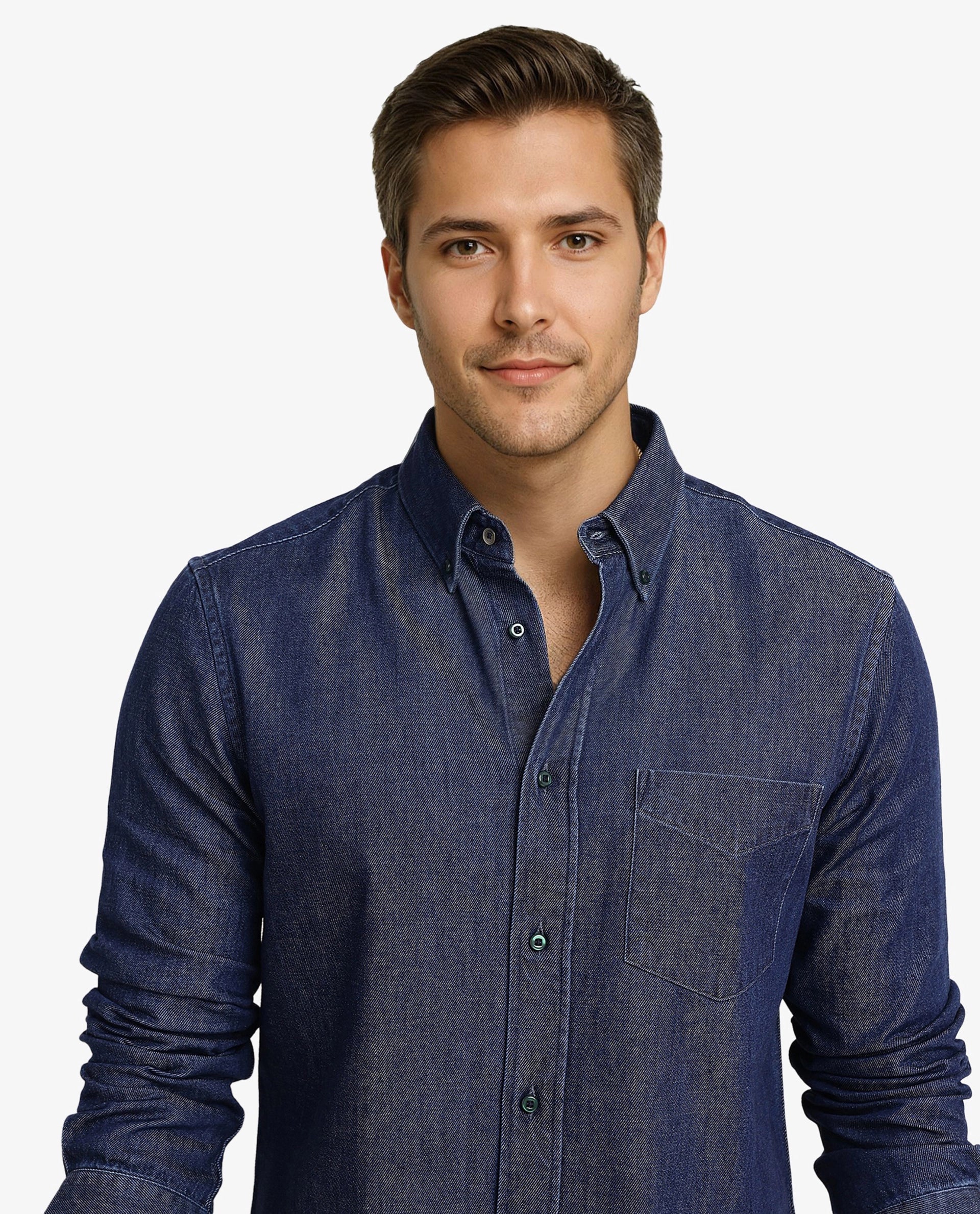 Rare Rabbit Men's Cotton Blend Plain Relaxed Fit Full Sleeve Collared Shirt - Image 3