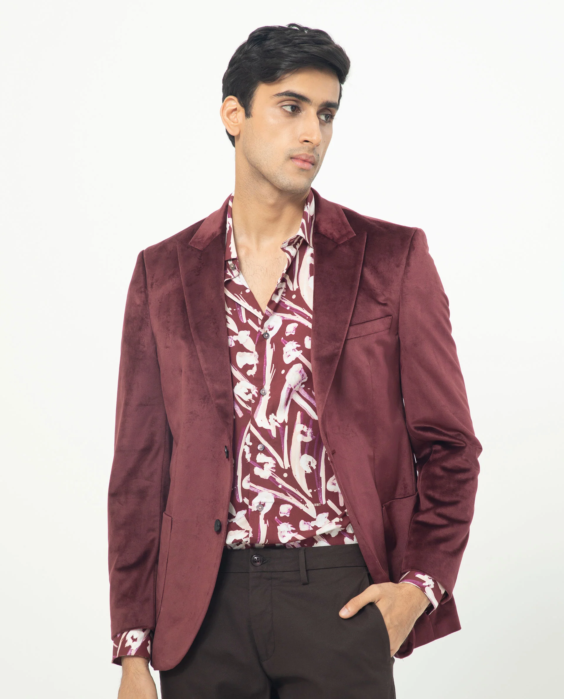 Rare Rabbit Men's Visker Brown Viscose Abstract Print Regular Fit Full Sleeve Collared Shirt - Image 7