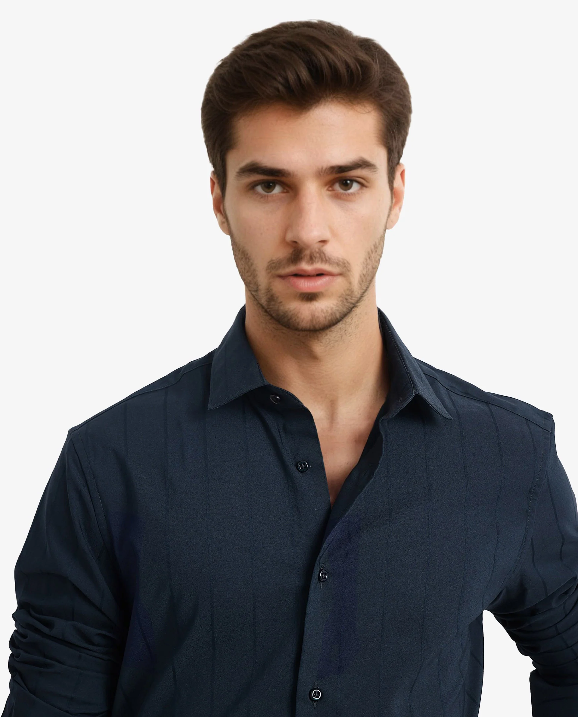 Rare Rabbit Men's Vista-1 Dark Petrol Cotton Striped Print Regular Fit Full Sleeve Collared Shirt - Image 3