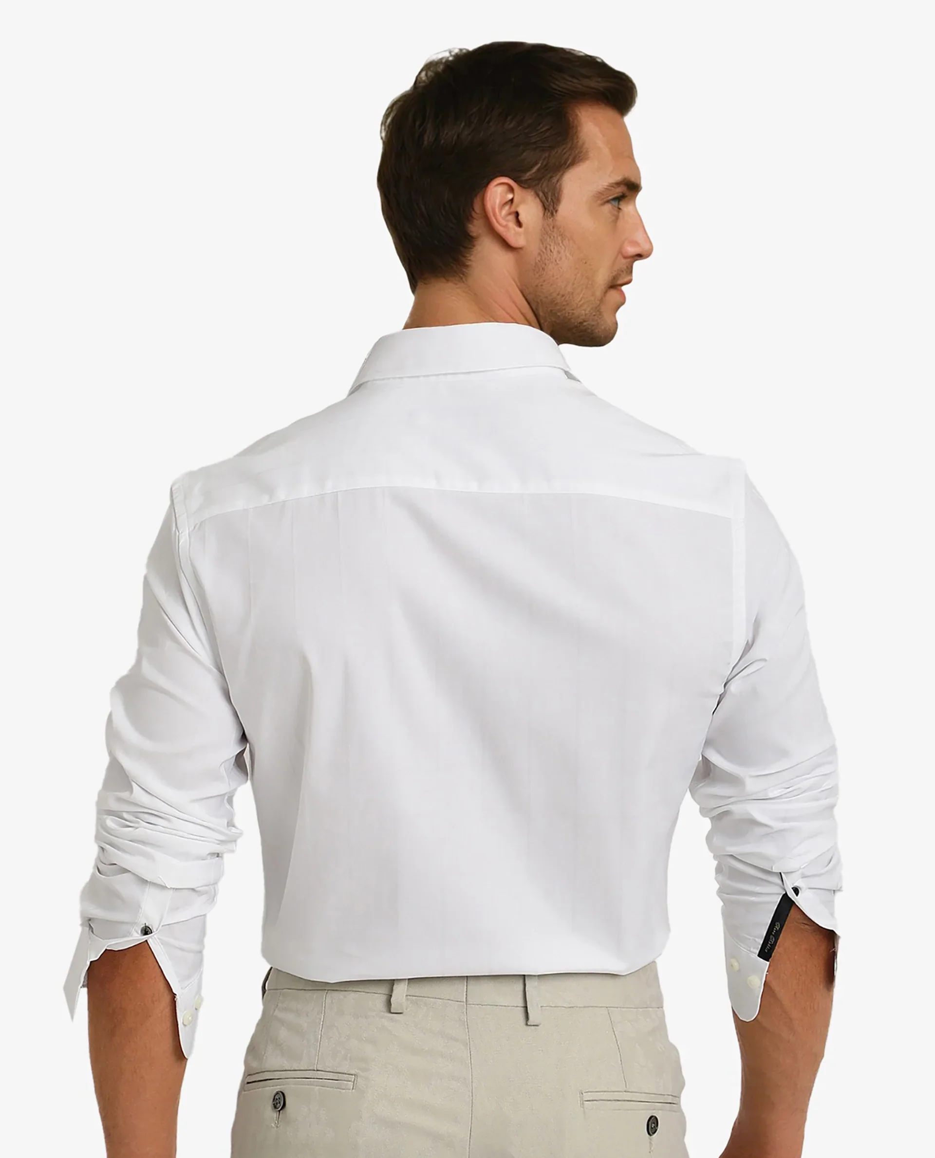 Rare Rabbit Men's Vista-1 White Cotton Striped Print Regular Fit Full Sleeve Collared Shirt - Image 8