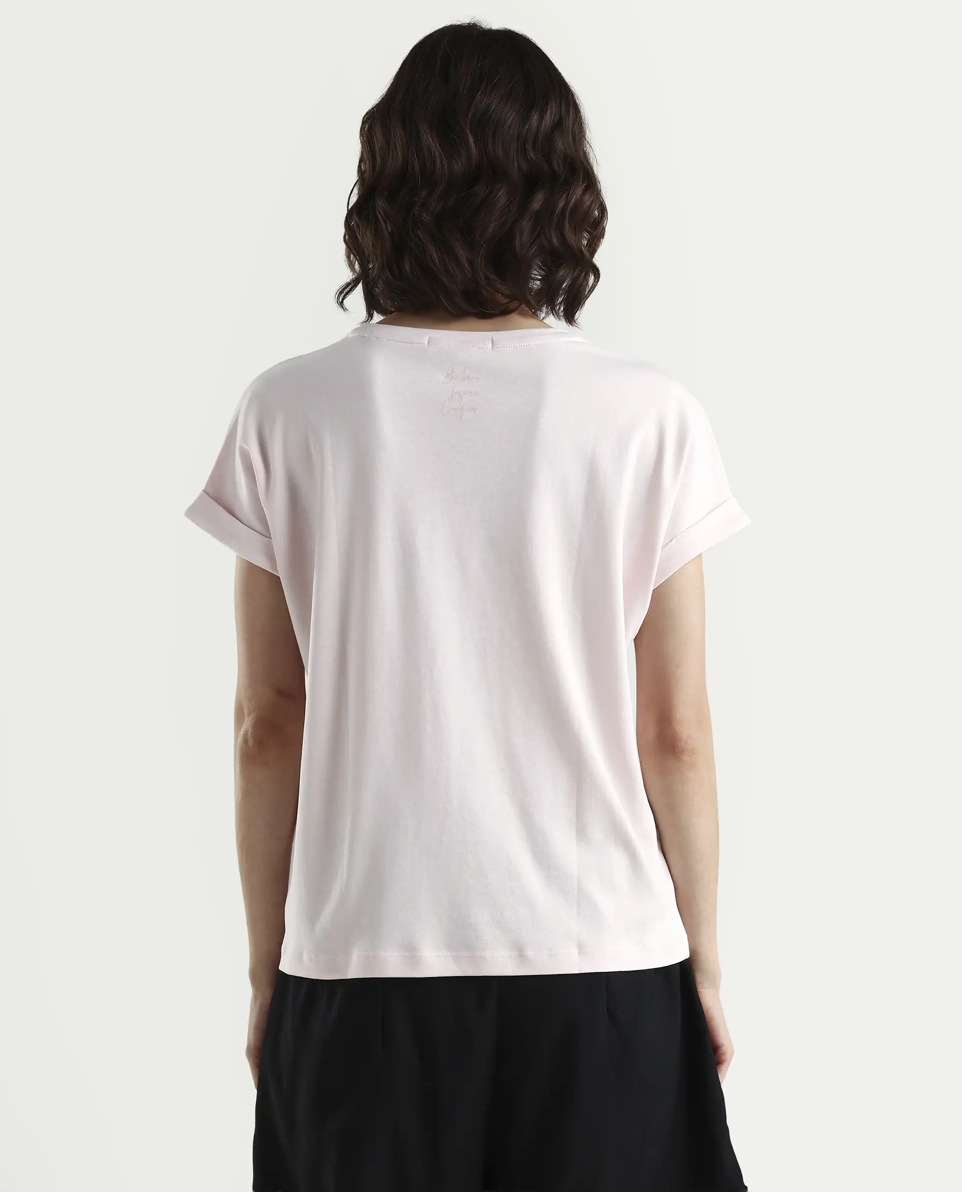 Rareism Women's Vitivus Pink Cotton Crew Neck Graphic Print Regular Fit T-Shirt - Image 7