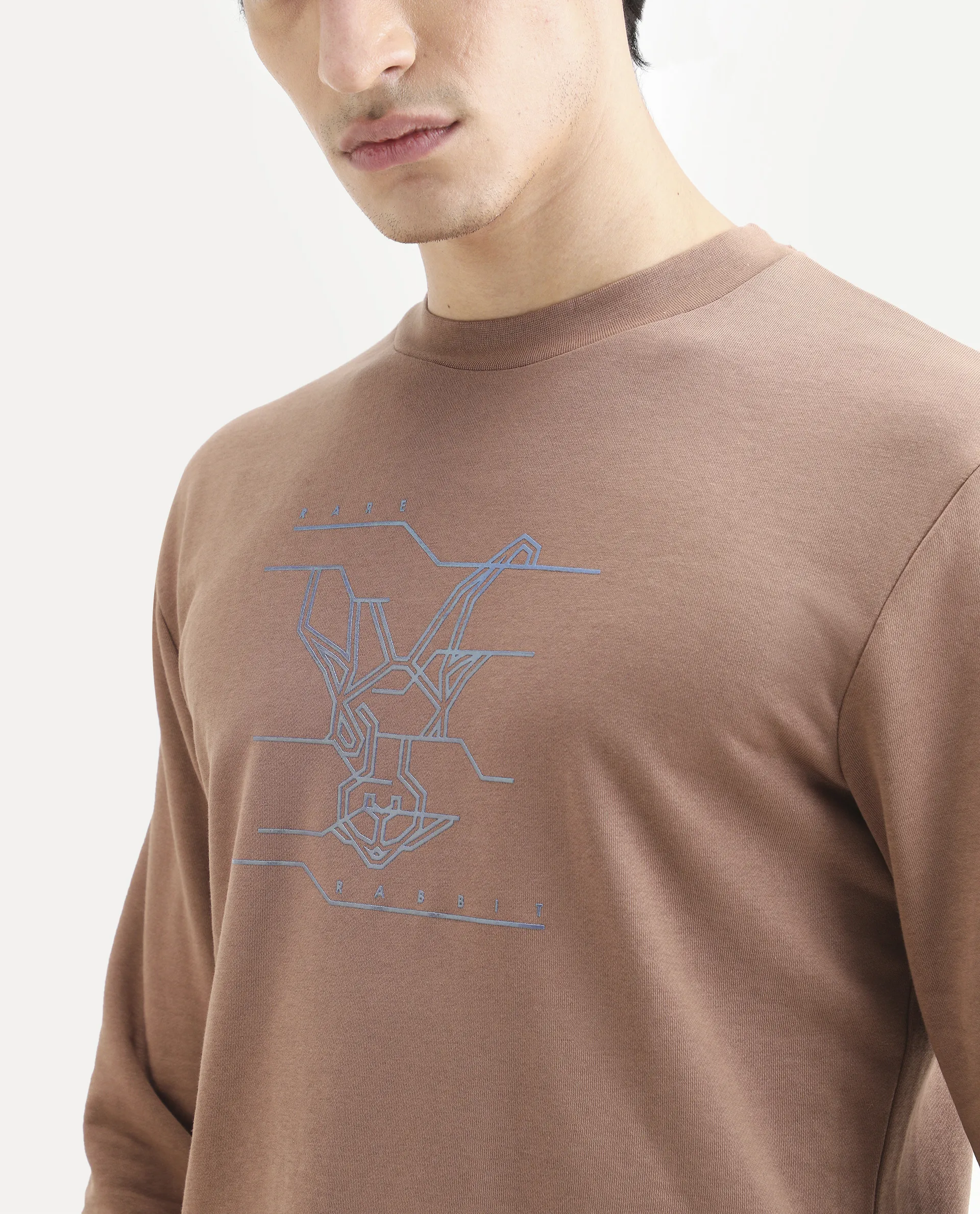 Rare Rabbit Men's Plain Regular Fit Full Sleeve Crew Neck Sweatshirt - Image 5
