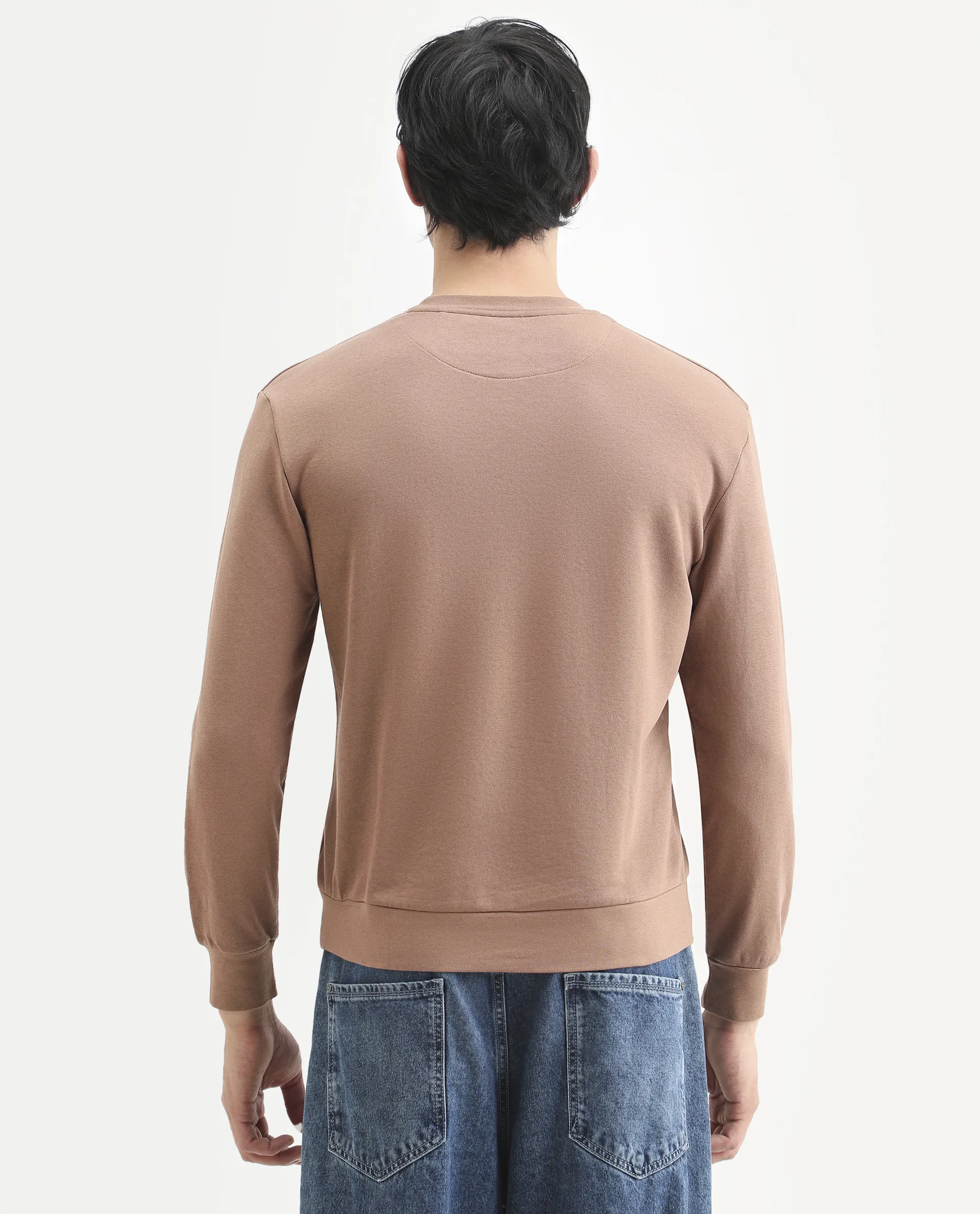 Rare Rabbit Men's Plain Regular Fit Full Sleeve Crew Neck Sweatshirt - Image 8