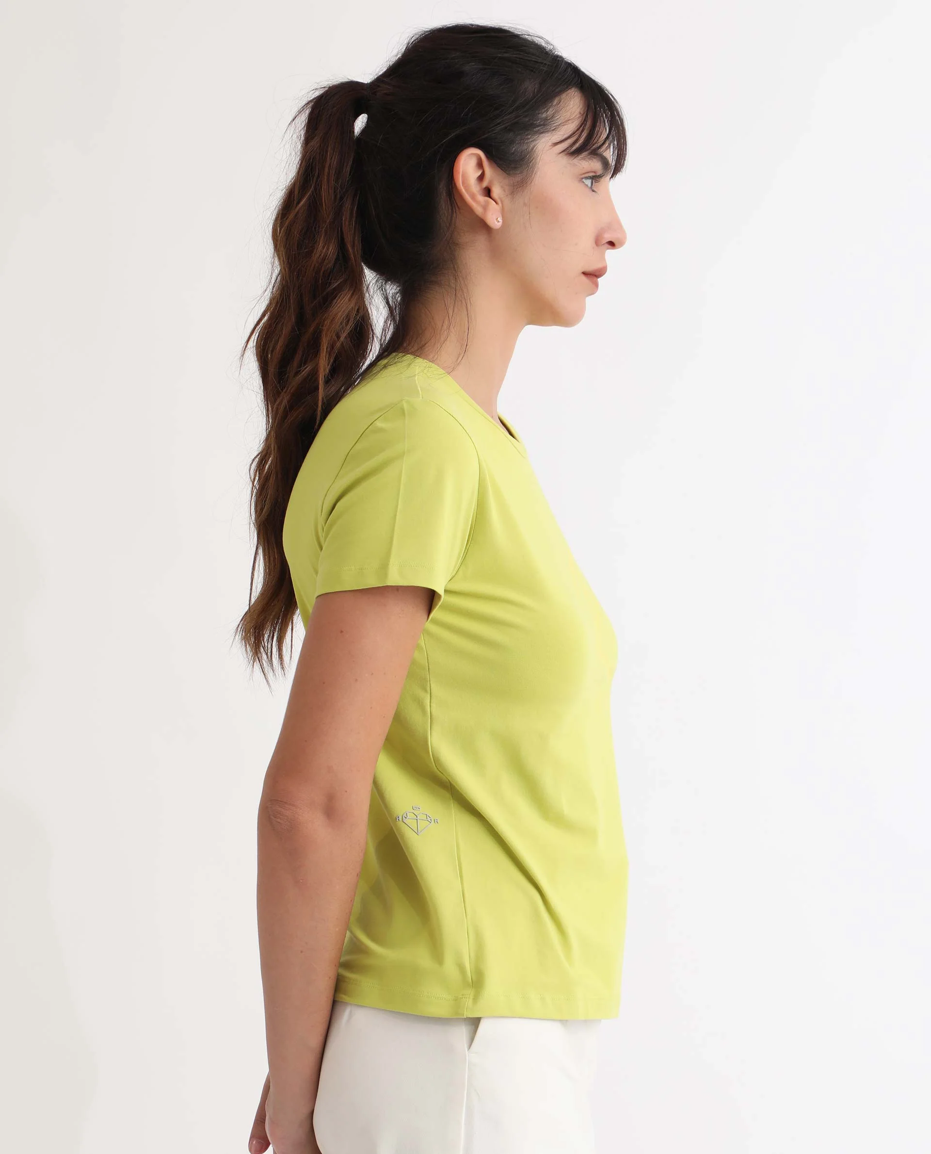 Rareism Women's Vivian Flouroscent Green Cotton Crew Neck Graphic Print Regular Fit T-Shirt - Image 7