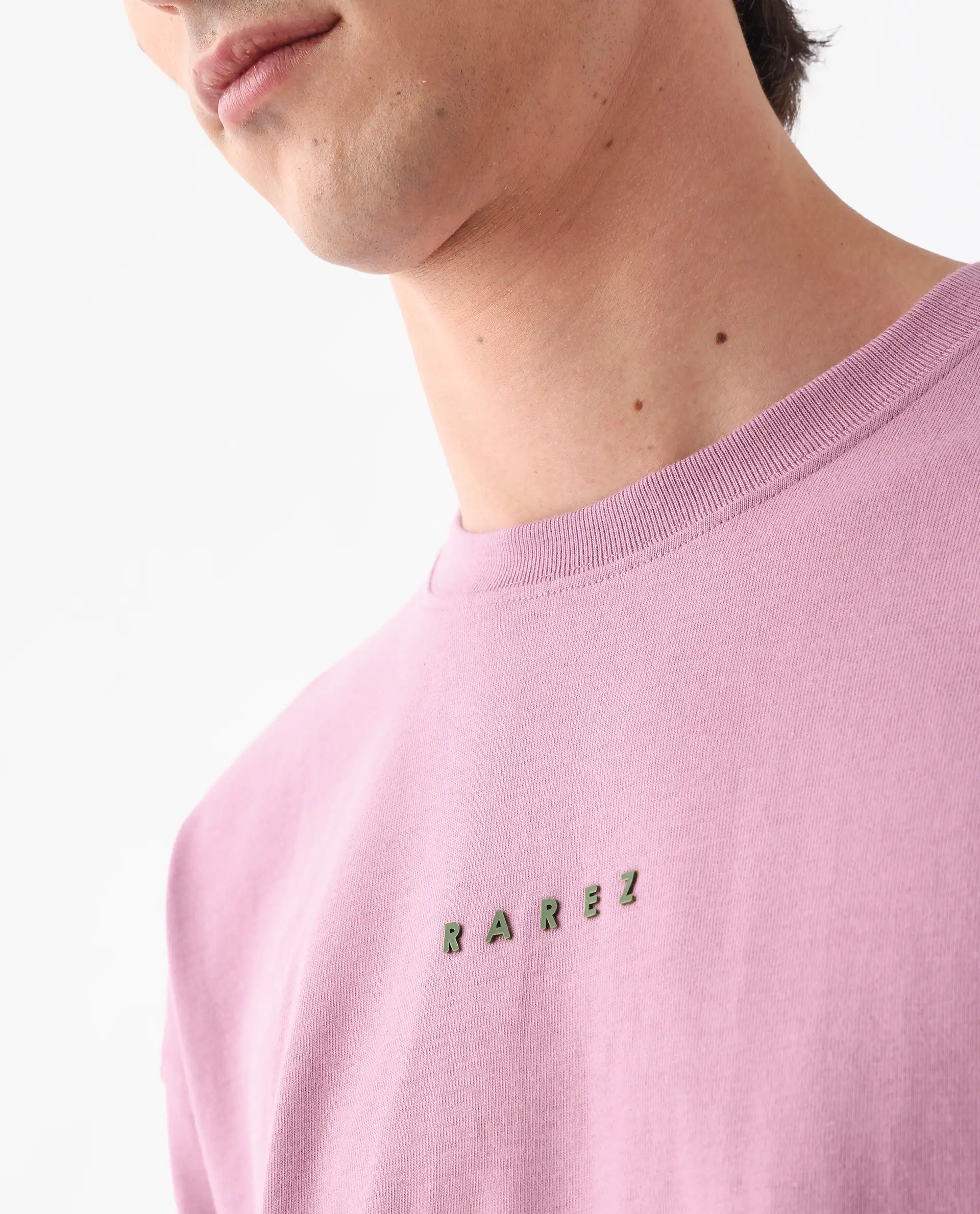 Rare Rabbit Men's Voiz Pink Cotton Graphic Print Oversized Fit Half Sleeve Crew Neck T-Shirt - Image 7