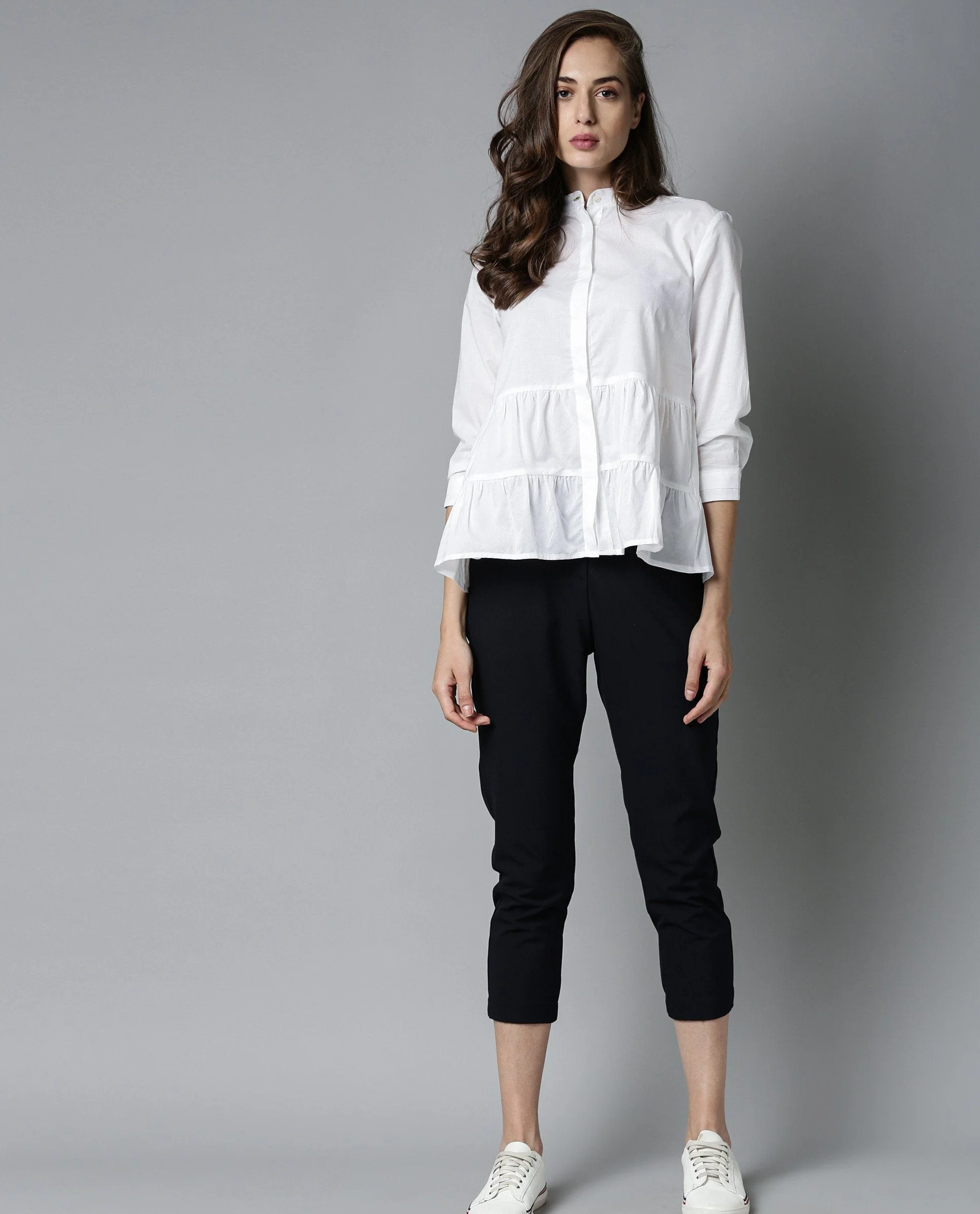 Rareism Women Voka White Top Full Sleeves Solid - Image 2