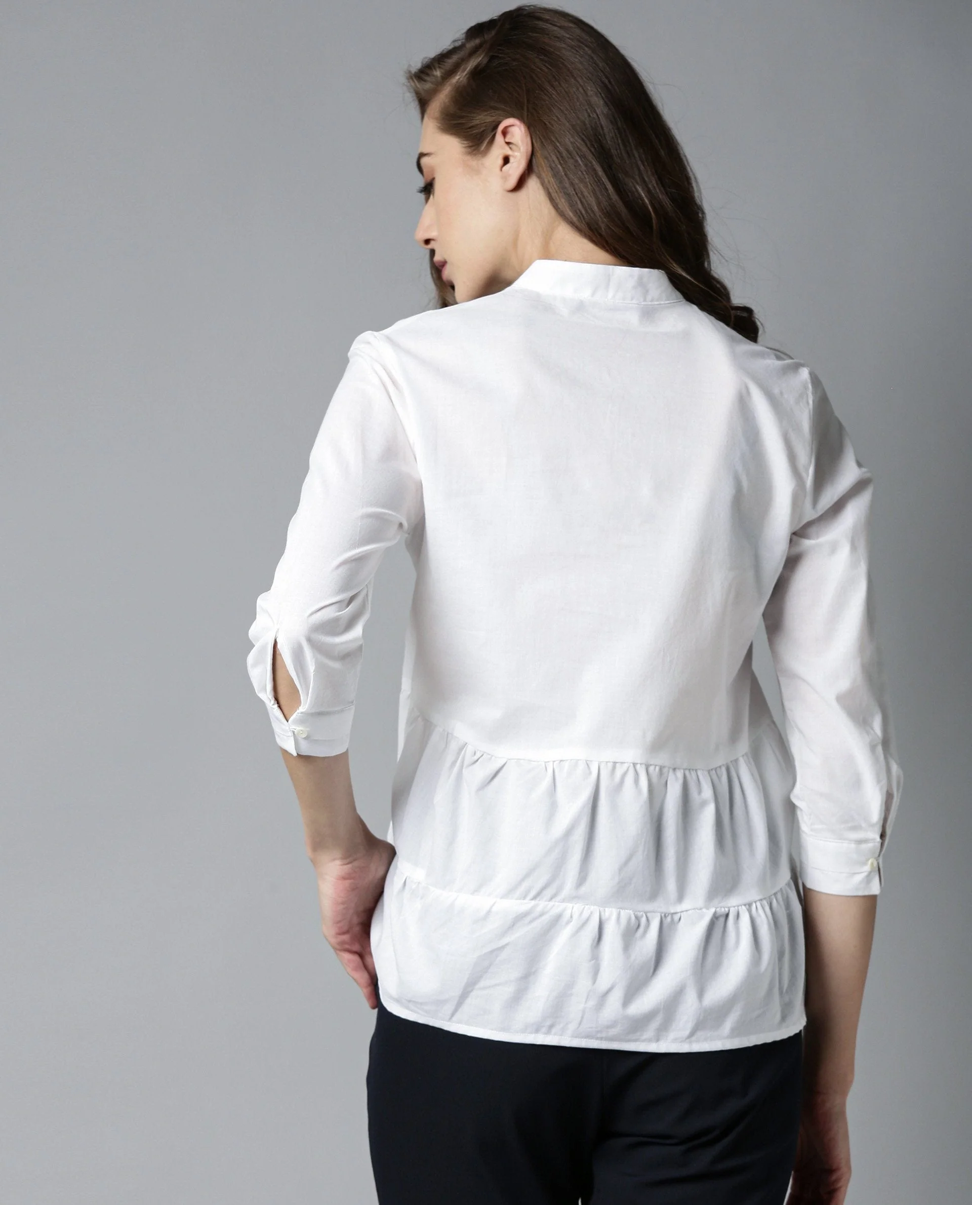 Rareism Women Voka White Top Full Sleeves Solid - Image 3