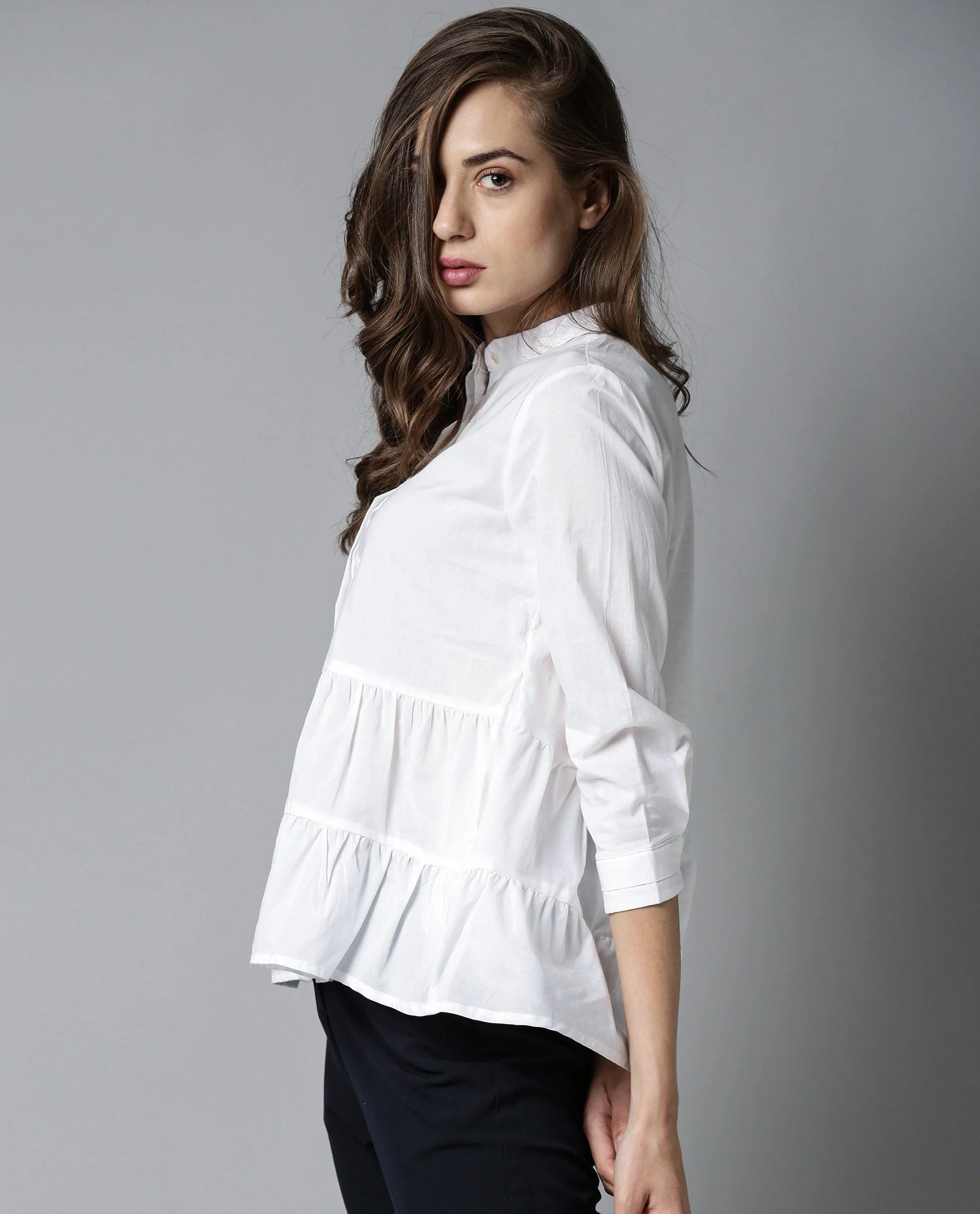 Rareism Women Voka White Top Full Sleeves Solid - Image 5