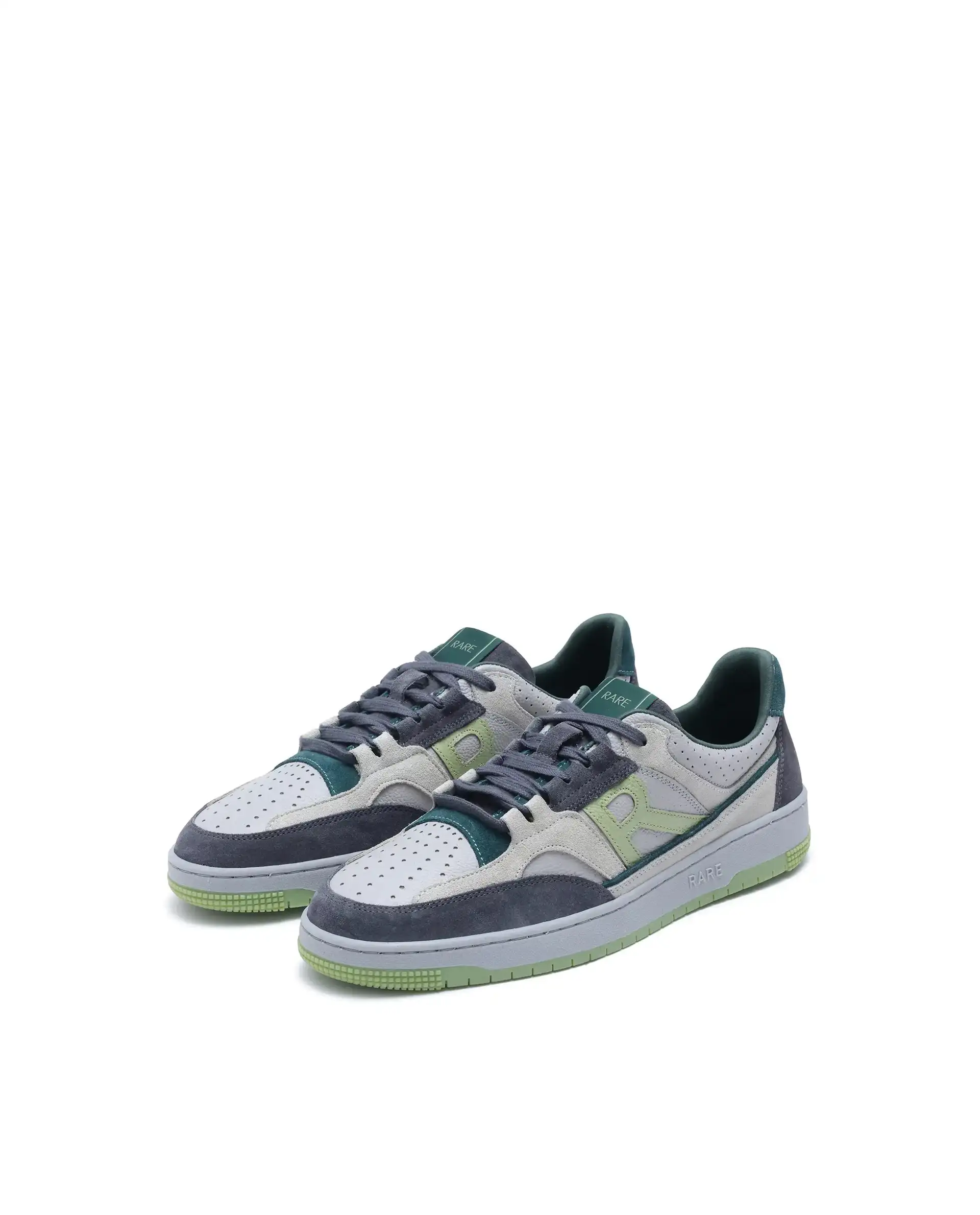 Rare Rabbit Men's Volga Light Green Genuine Leather Fabric Multitoned Low-Top Lace Up Sneaker Shoes - Image 3