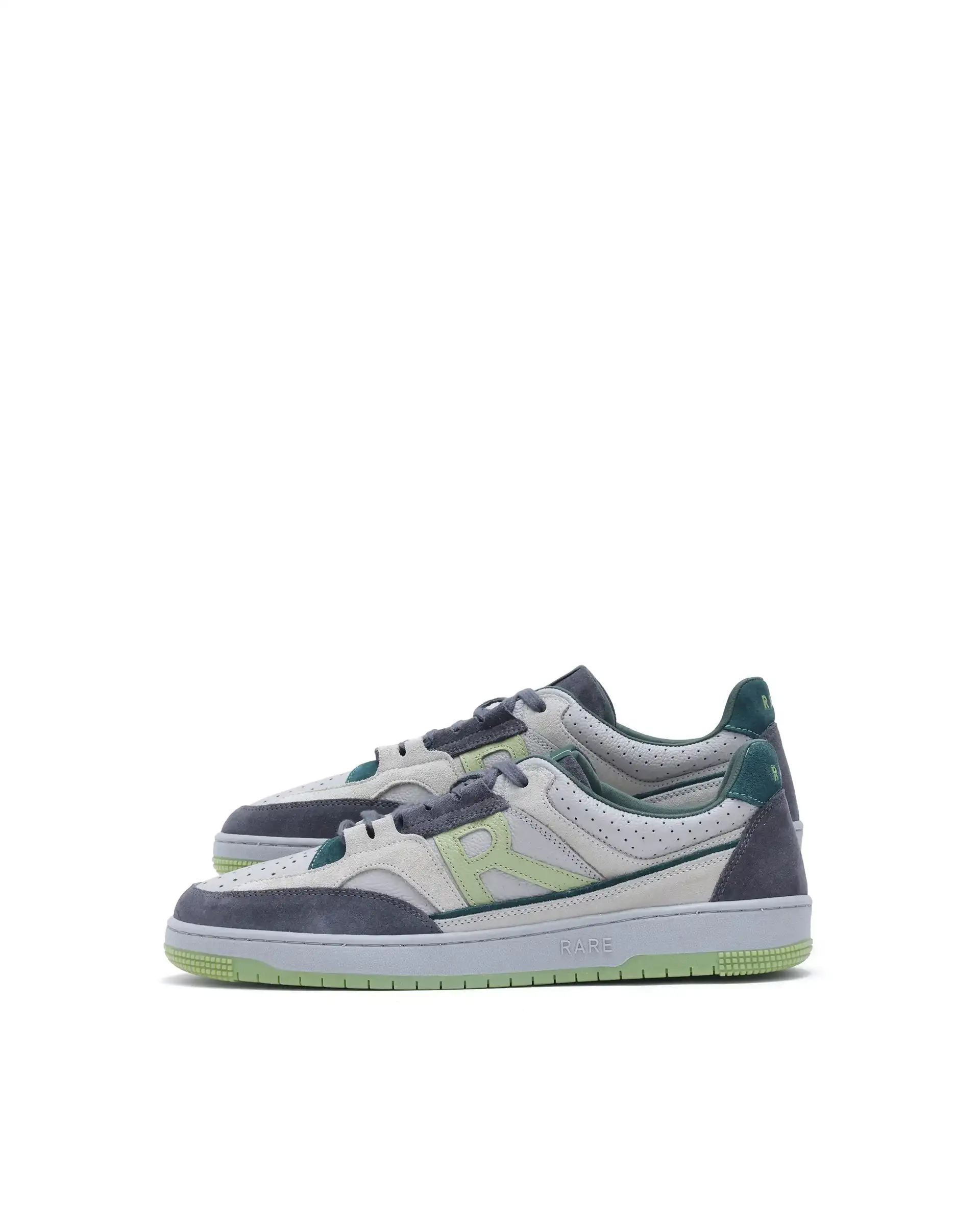 Rare Rabbit Men's Volga Light Green Genuine Leather Fabric Multitoned Low-Top Lace Up Sneaker Shoes - Image 9