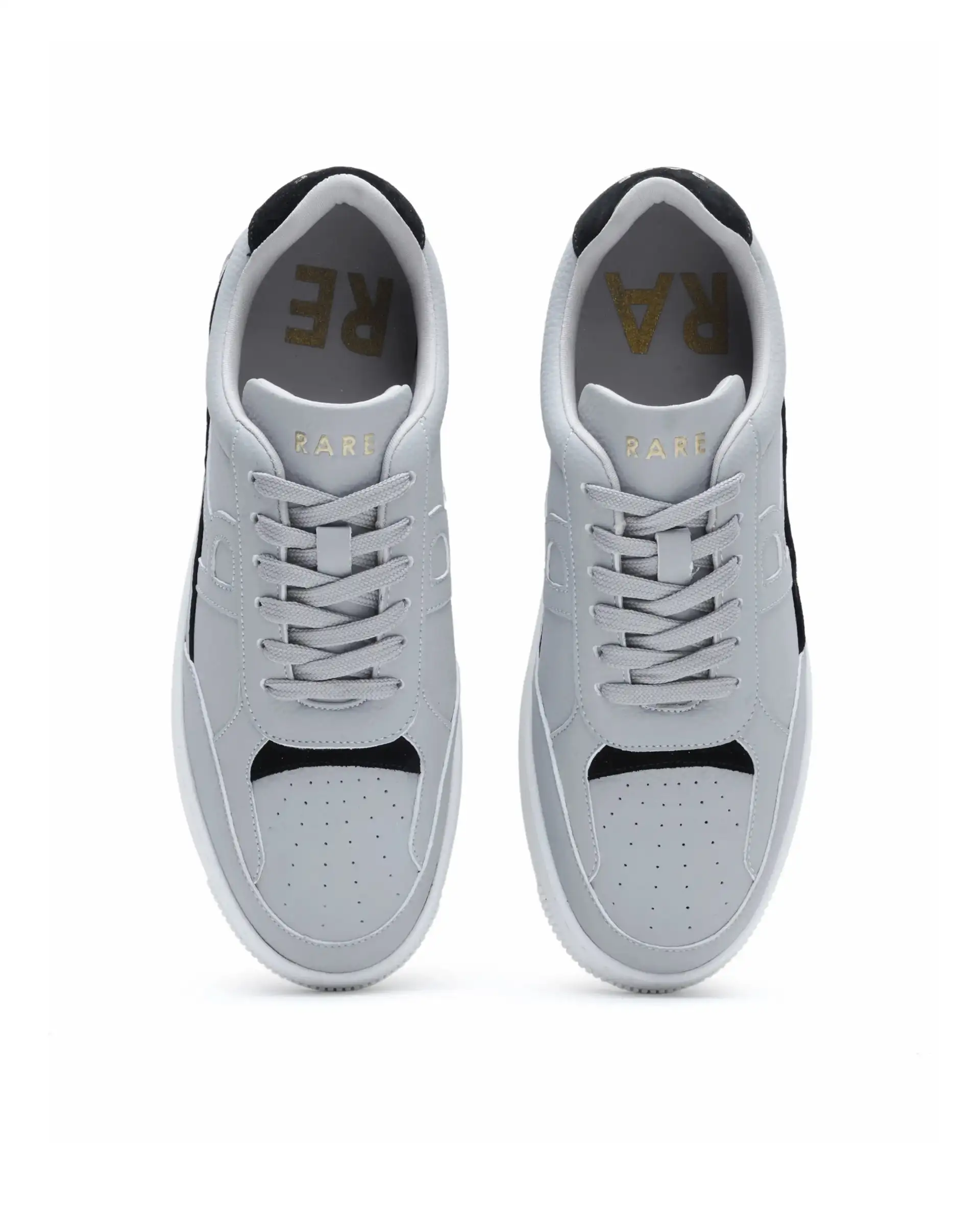 Rare Rabbit Men's Volgo Grey Micro Leather Sneaker - Image 2