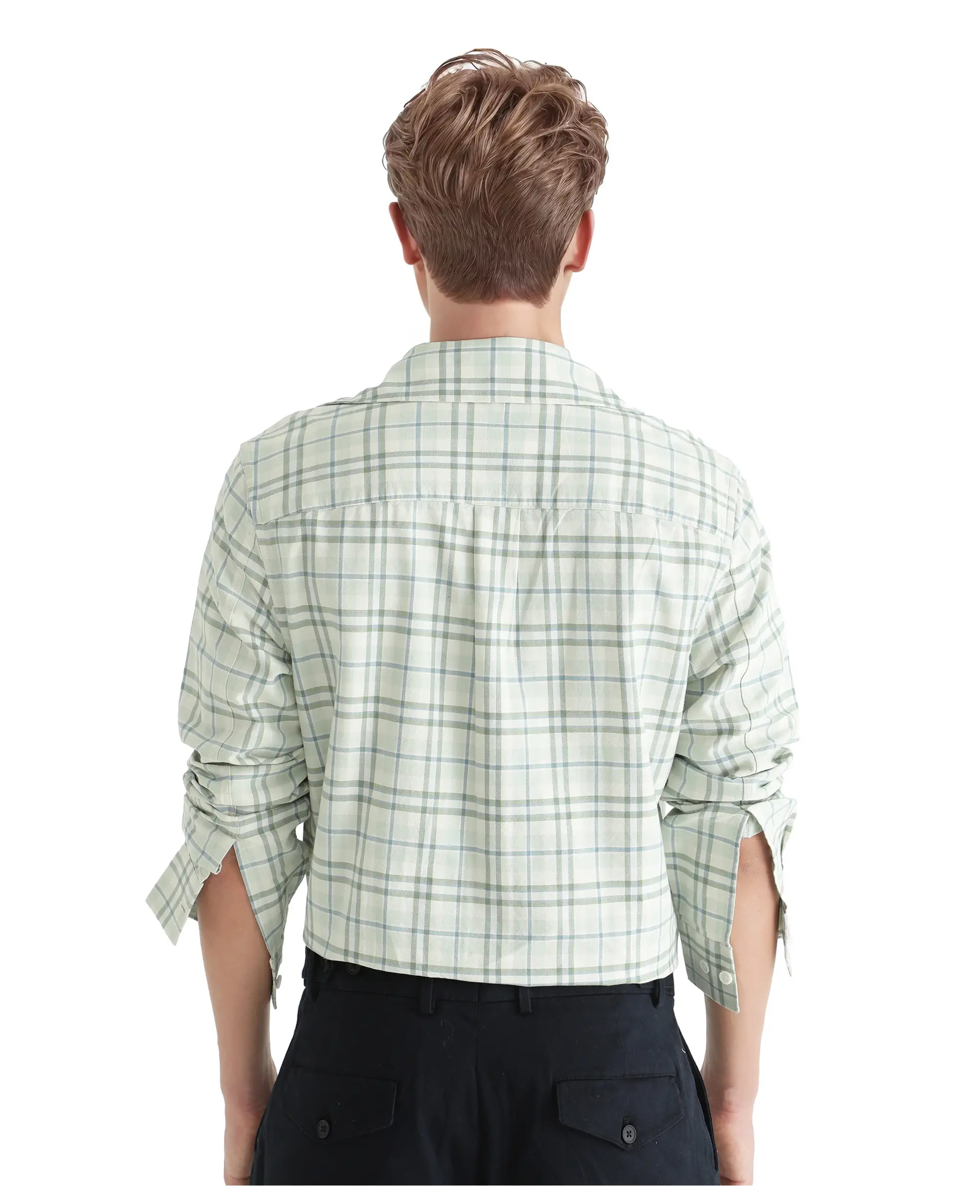 Rare Rabbit Men's Volgos Pastel Green Cotton Checked Print Regular Fit Full Sleeve Collared Shirt - Image 6
