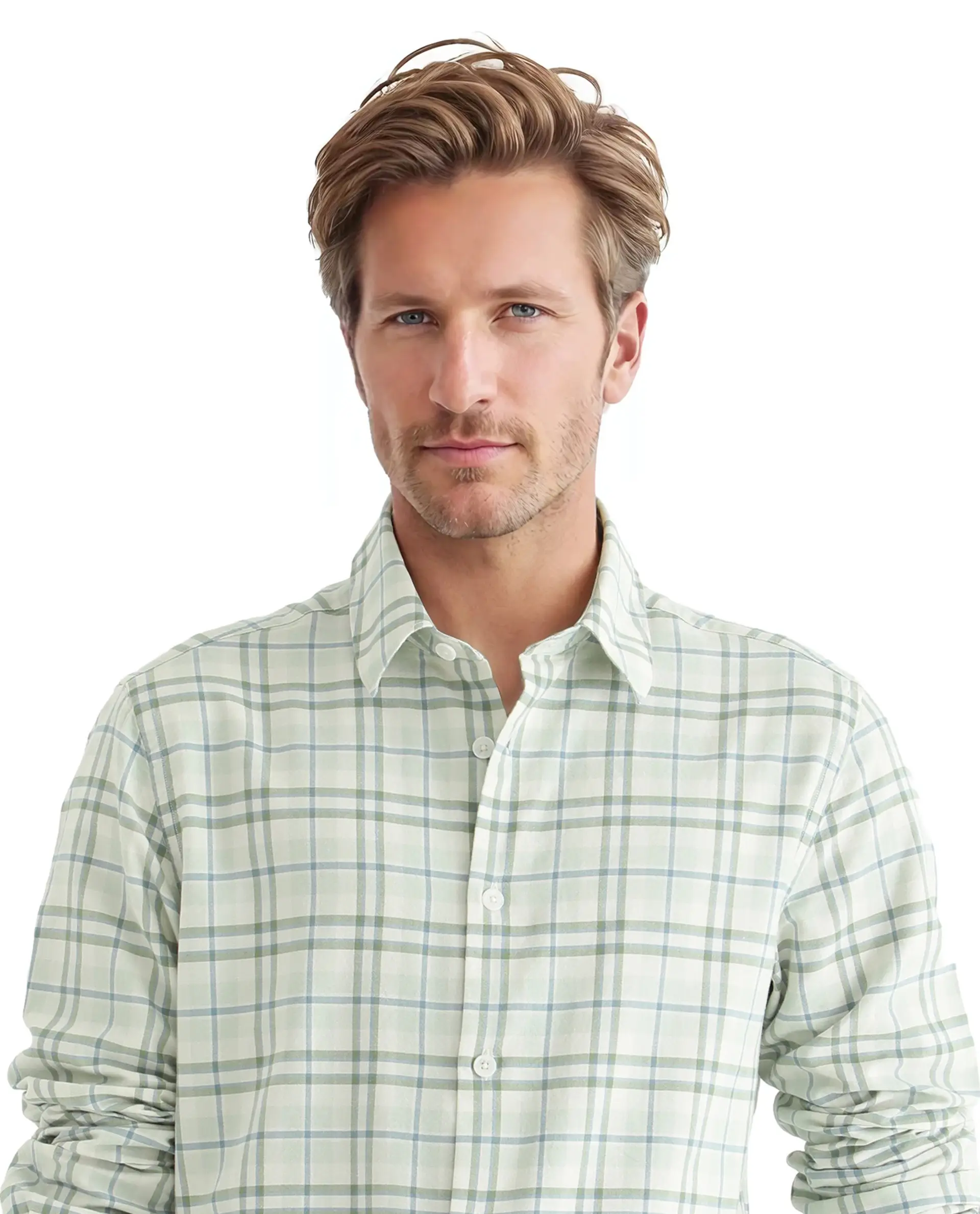 Rare Rabbit Men's Volgos Pastel Green Cotton Checked Print Regular Fit Full Sleeve Collared Shirt - Image 7