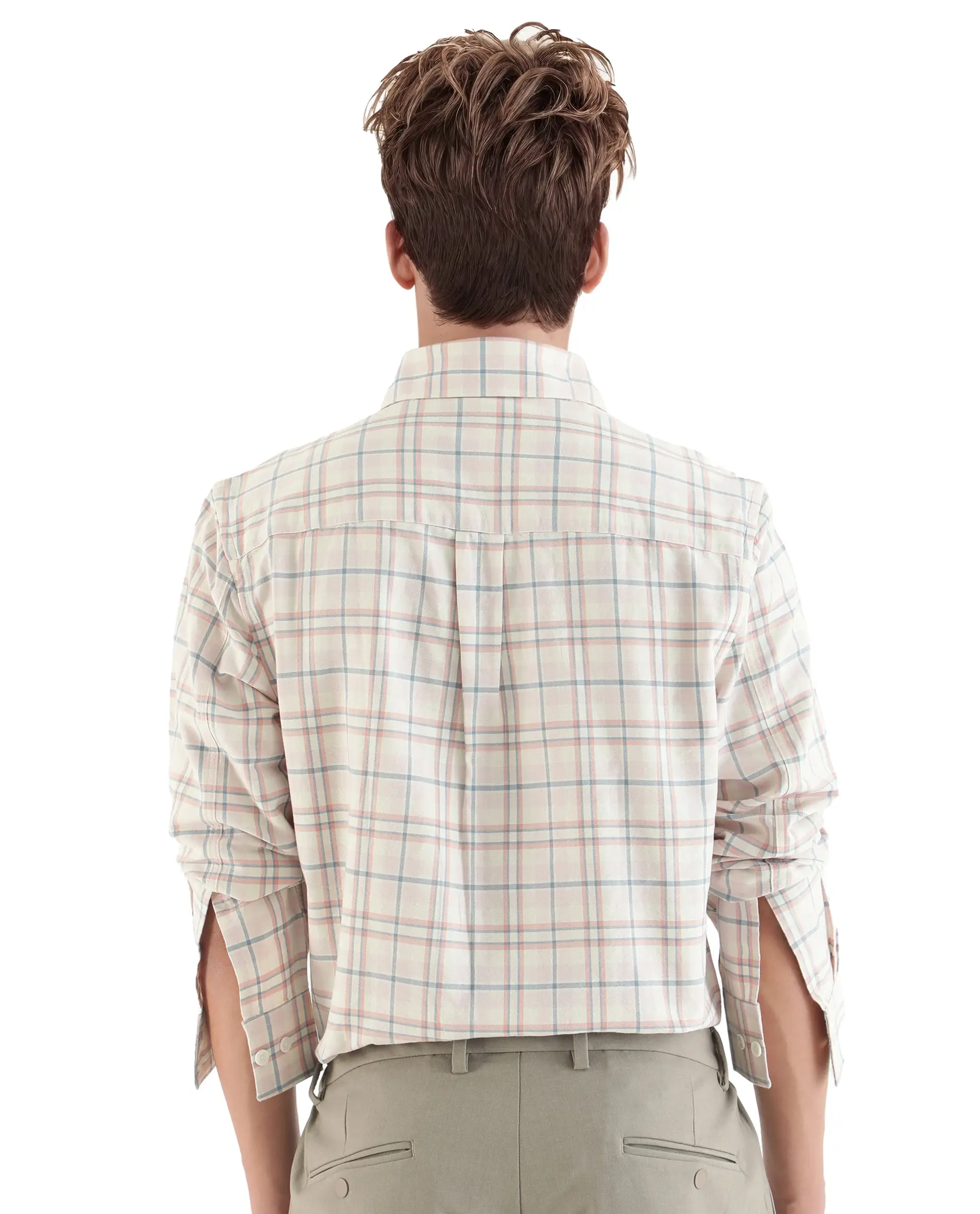 Rare Rabbit Men's Volgos Pastel Pink Cotton Checked Print Regular Fit Full Sleeve Collared Shirt - Image 5