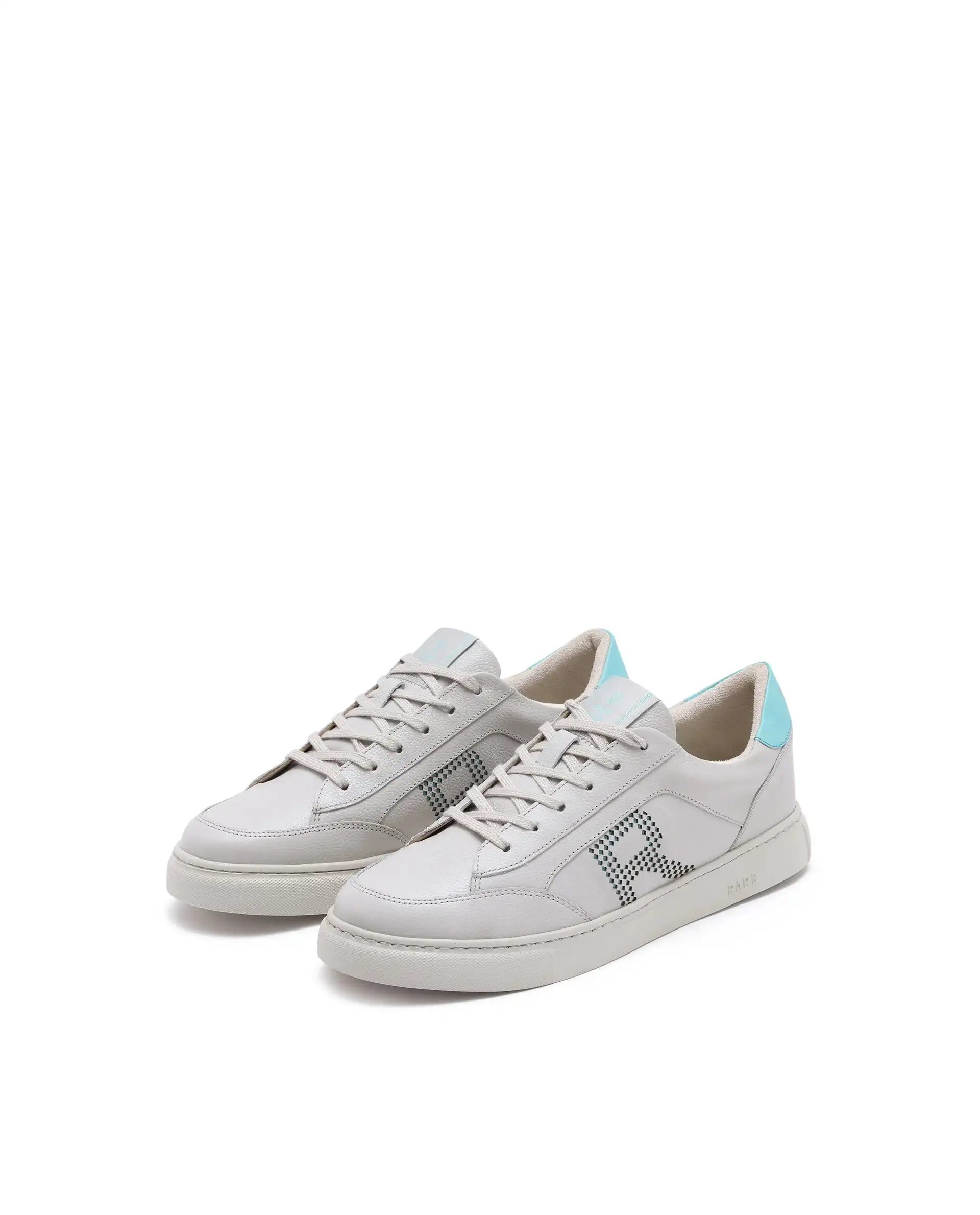 Rare Rabbit Men Vortex Beige Low-Top Genuine Leather Lazer Lace-Up Sneaker Shoes - Image 3