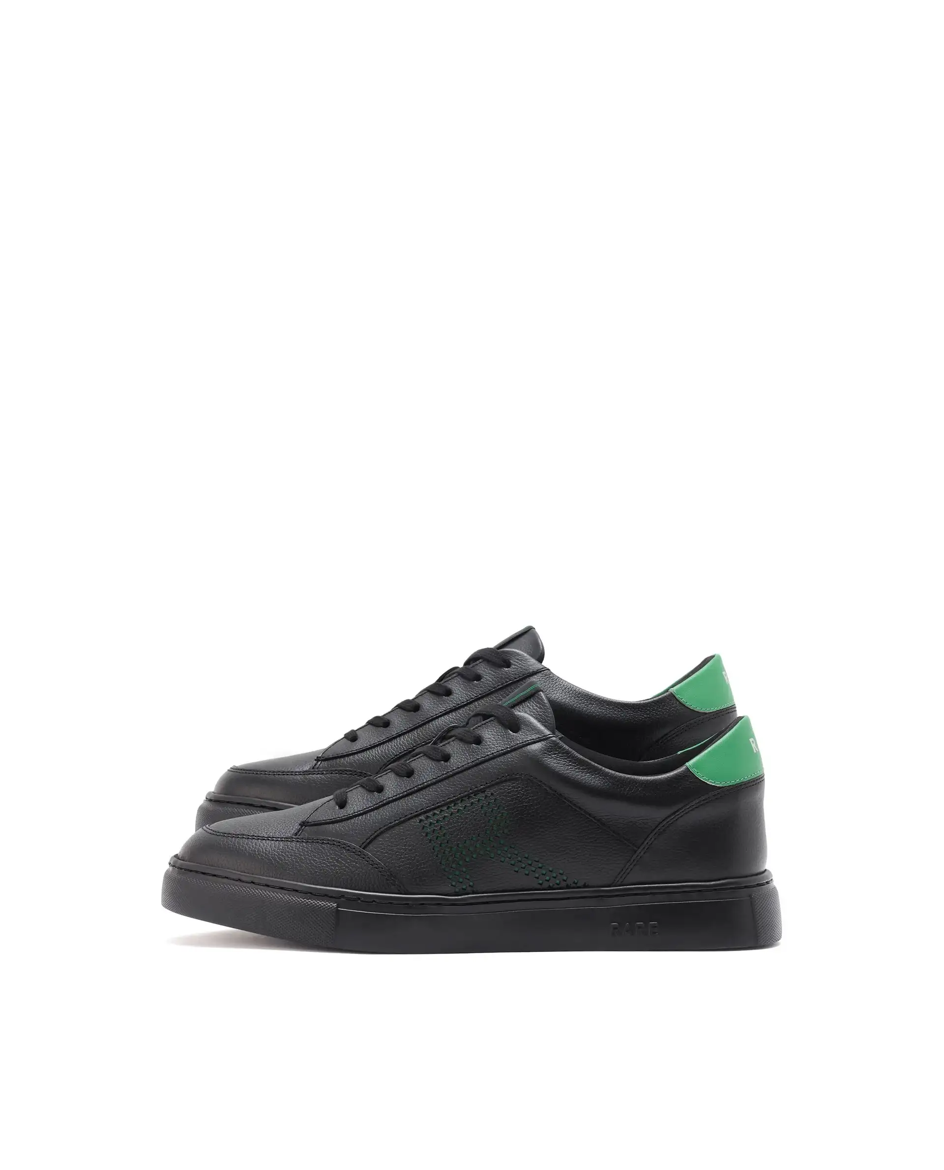 Rare Rabbit Men Vortex Black Low-Top Genuine Leather Lazer Lace-Up Sneaker Shoes - Image 8