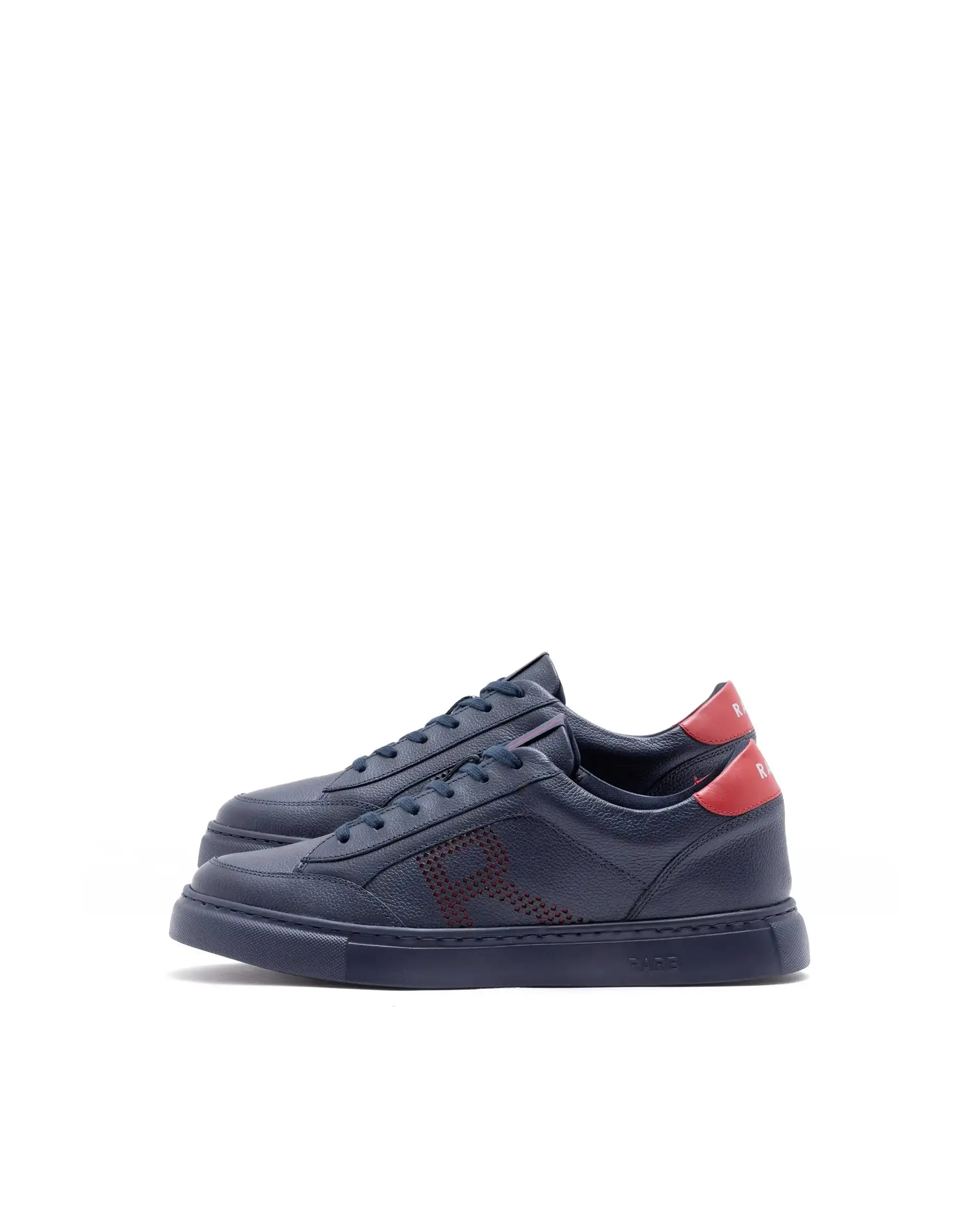 Rare Rabbit Men Vortex Navy Low-Top Genuine Leather Lazer Lace-Up Sneaker Shoes - Image 6