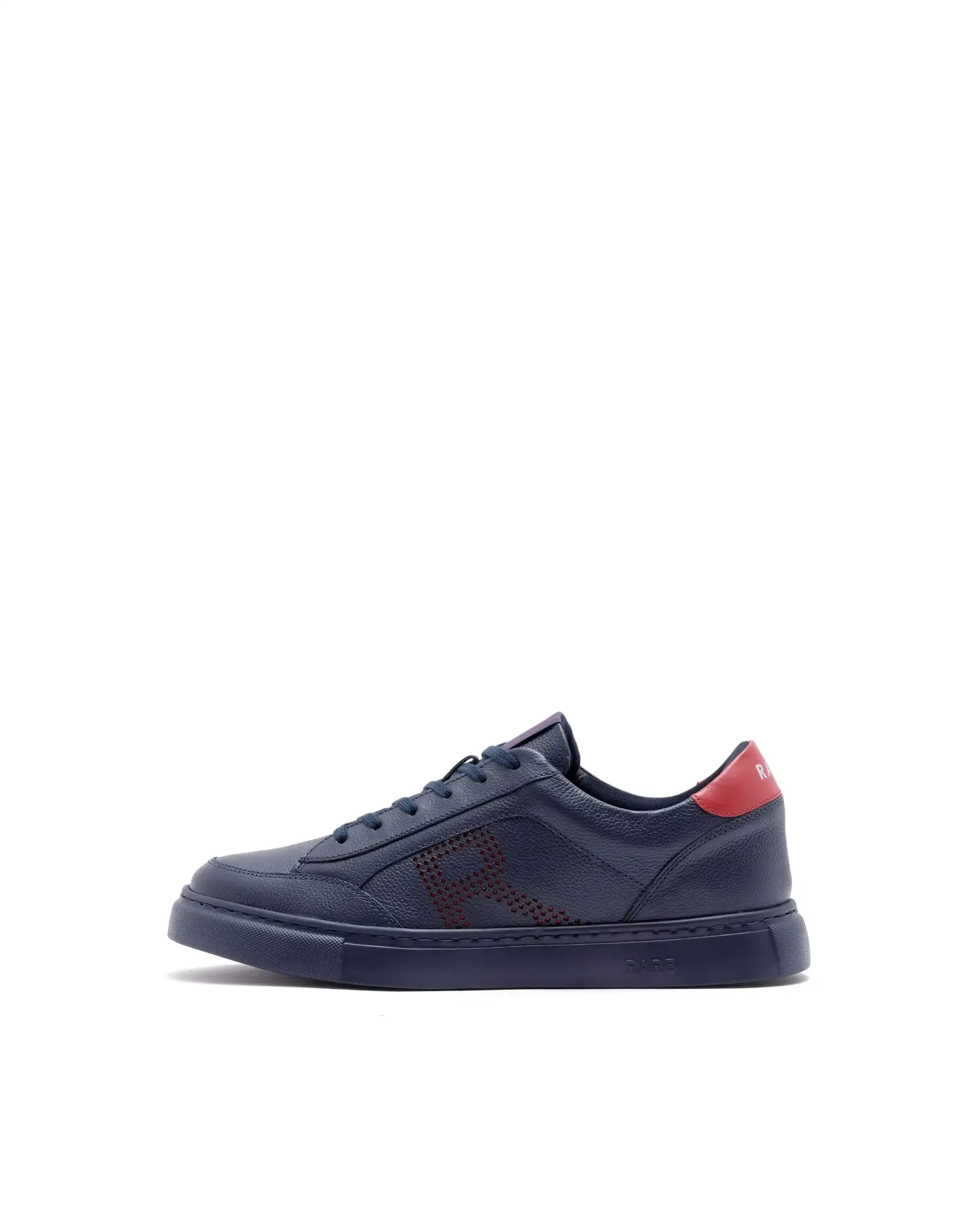 Rare Rabbit Men Vortex Navy Low-Top Genuine Leather Lazer Lace-Up Sneaker Shoes - Image 9