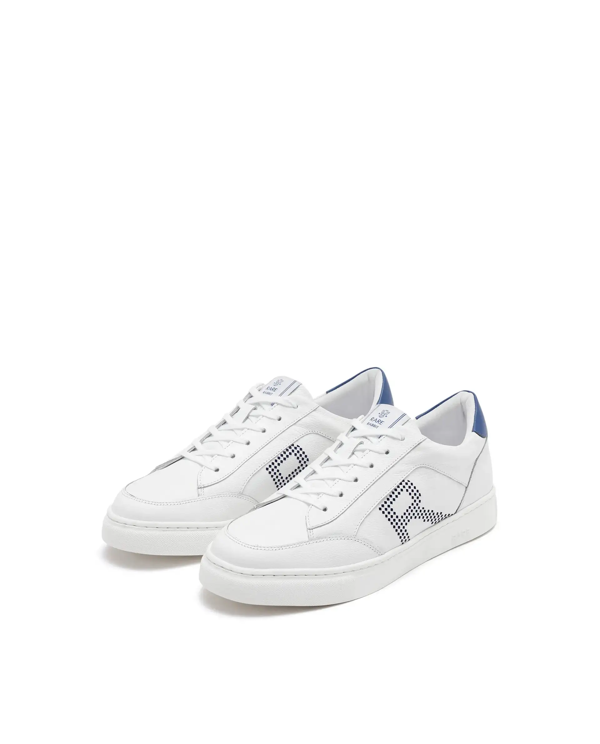 Rare Rabbit Men Vortex White Low-Top Genuine Leather Lazer Lace-Up Sneaker Shoes - Image 3