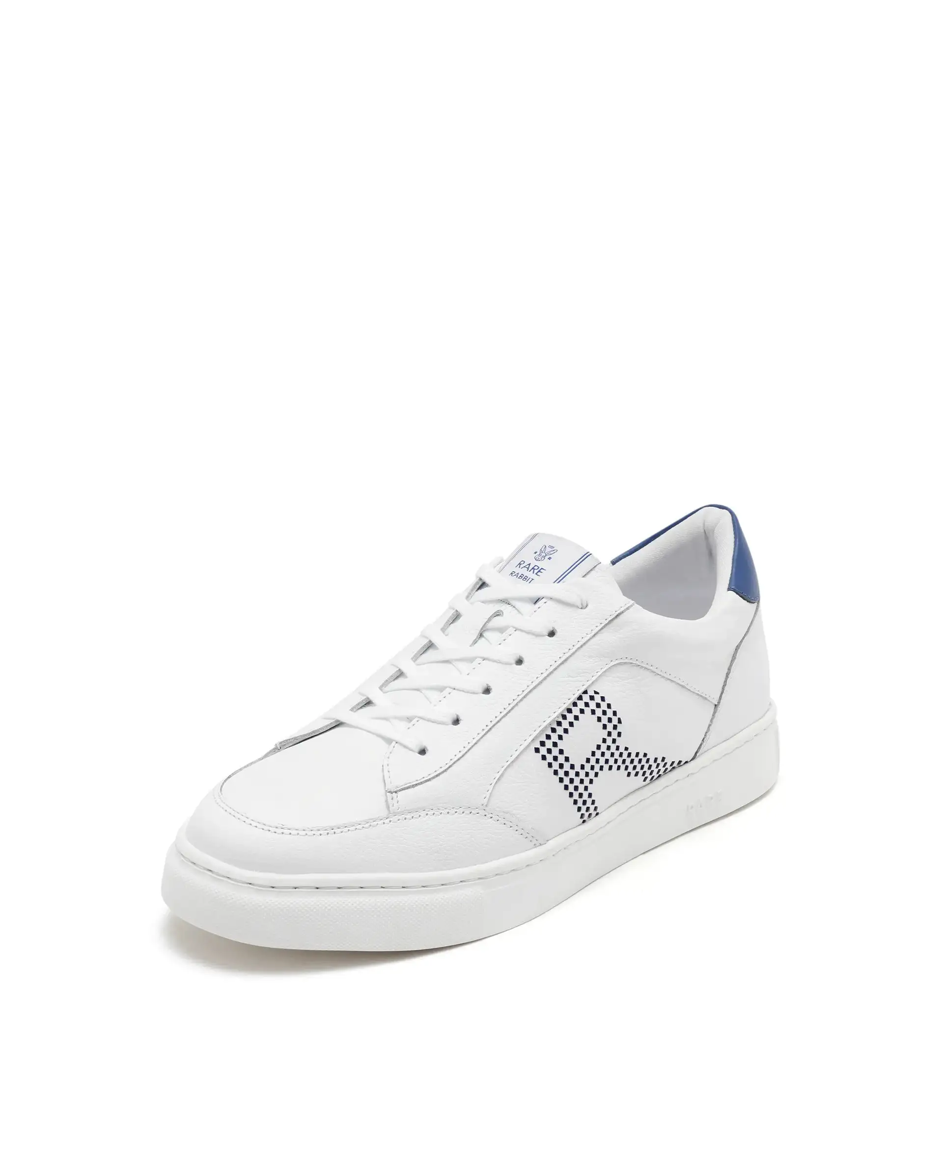 Rare Rabbit Men Vortex White Low-Top Genuine Leather Lazer Lace-Up Sneaker Shoes - Image 5