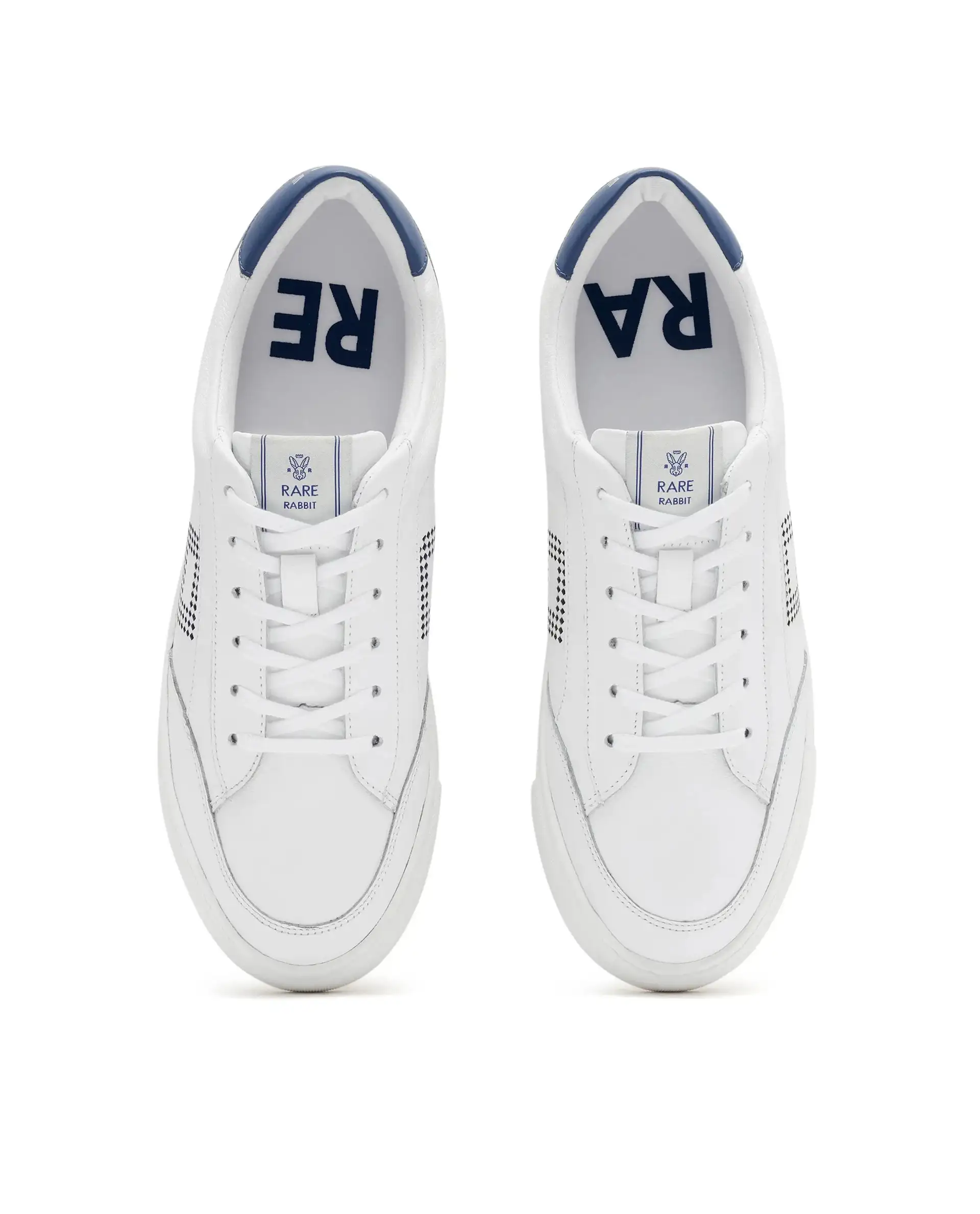 Rare Rabbit Men Vortex White Low-Top Genuine Leather Lazer Lace-Up Sneaker Shoes - Image 6