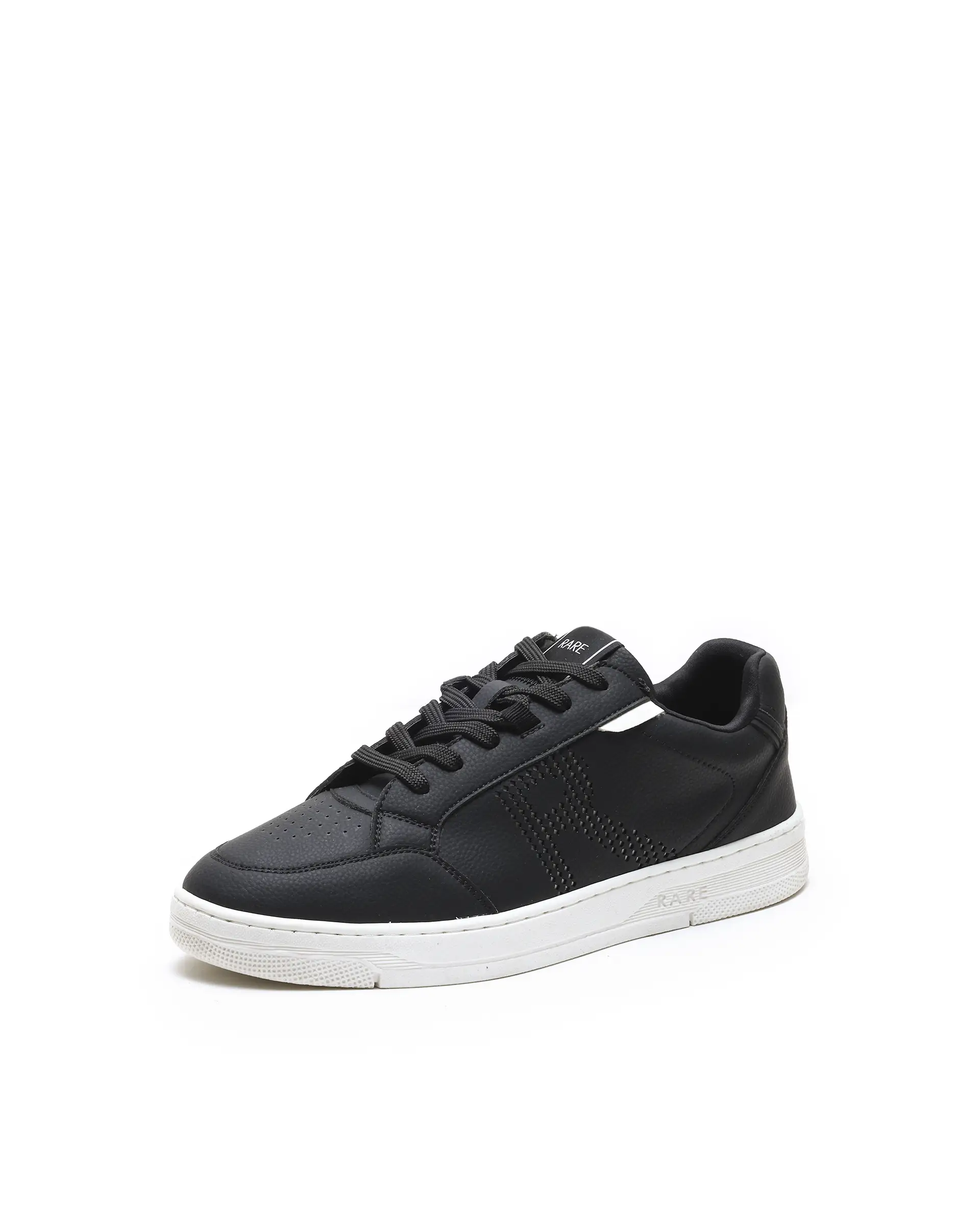 Rarez Men's Vorto Black Micro Leather Sneaker - Image 3