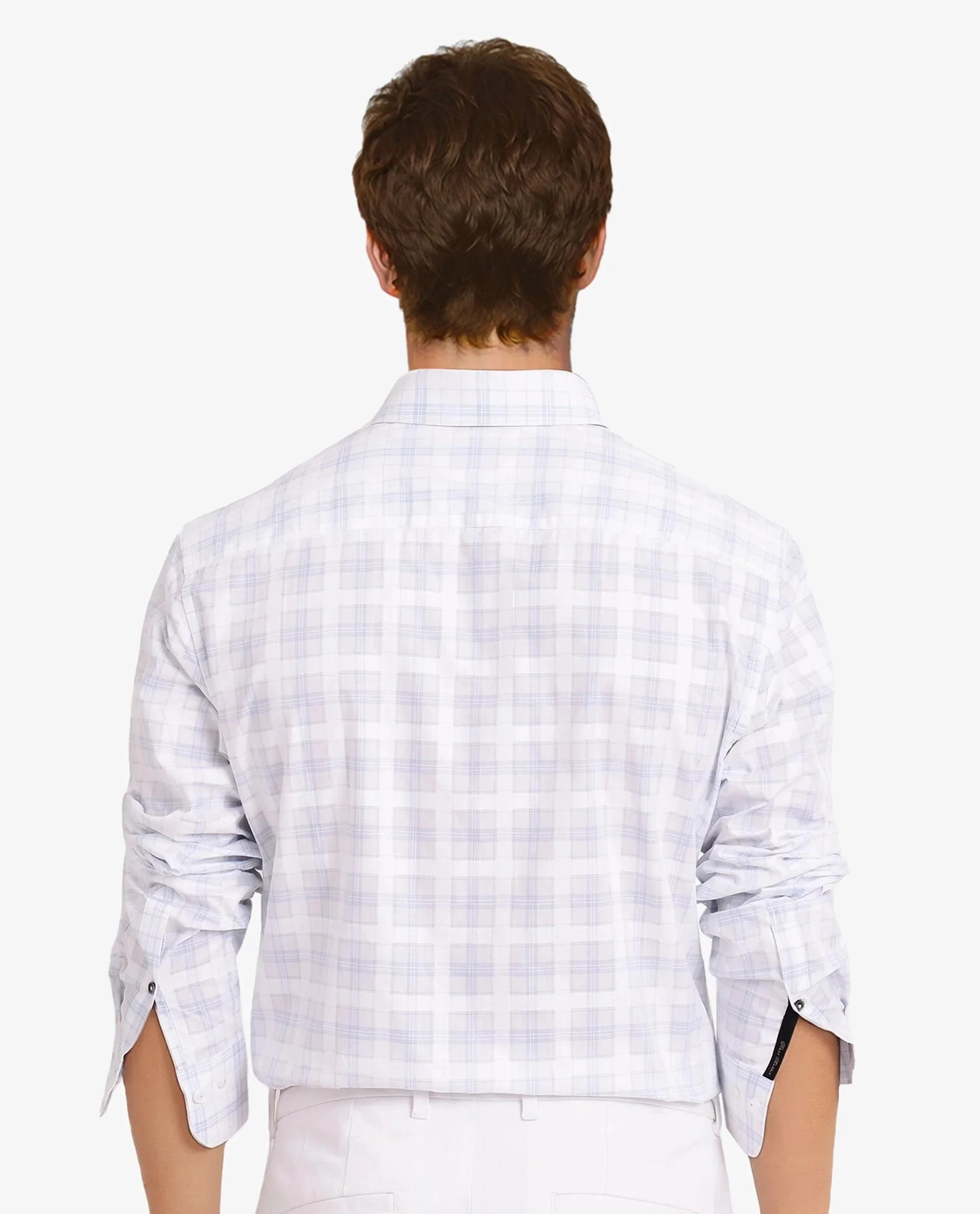 Rare Rabbit Men's Vory White Cotton Checked Print Regular Fit Full Sleeve Collared Shirt - Image 5