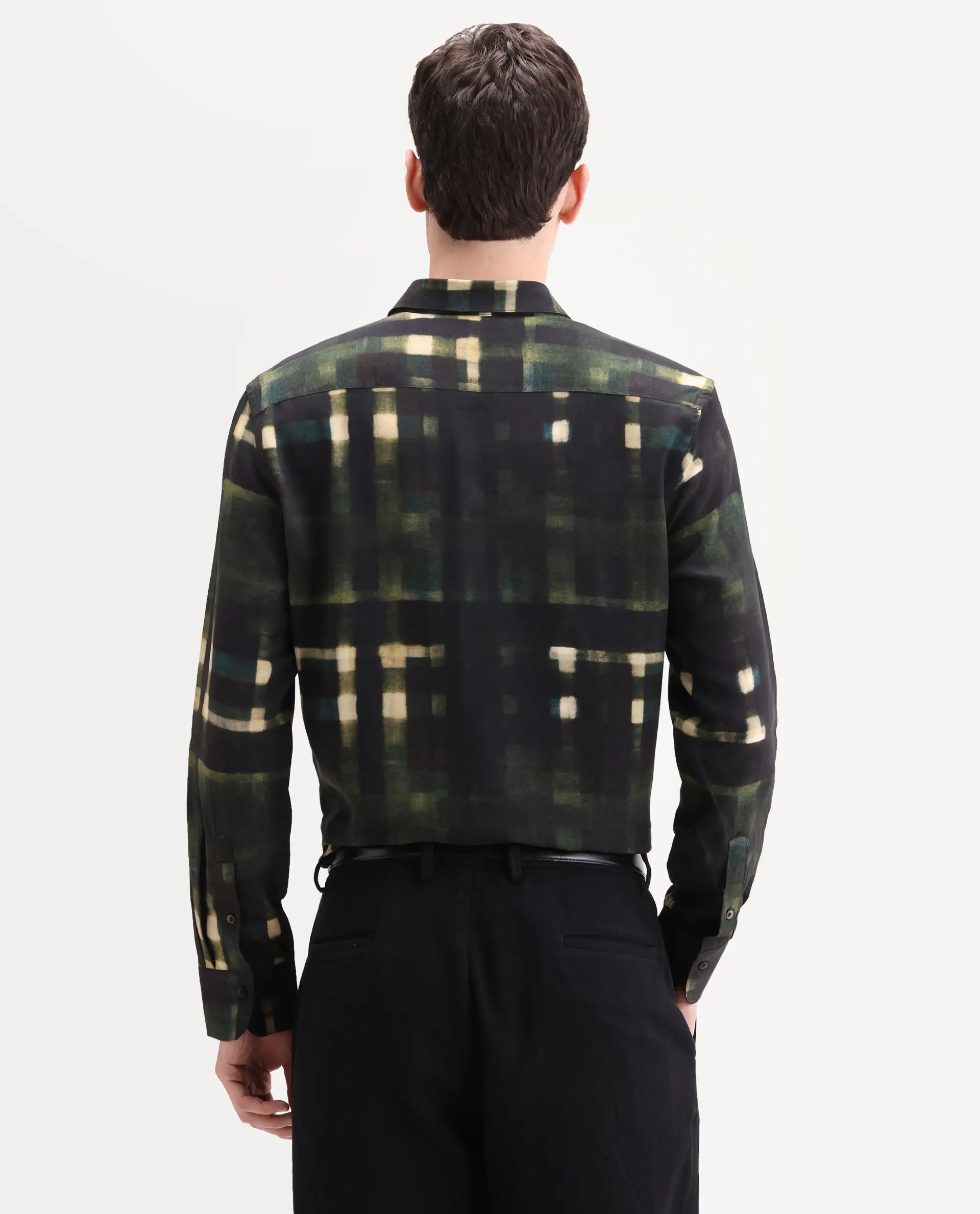 Rare Rabbit Men's Voss Green Viscose Fabric Full Sleeve Spread Collar Regular Abstract Print Shirt - Image 7