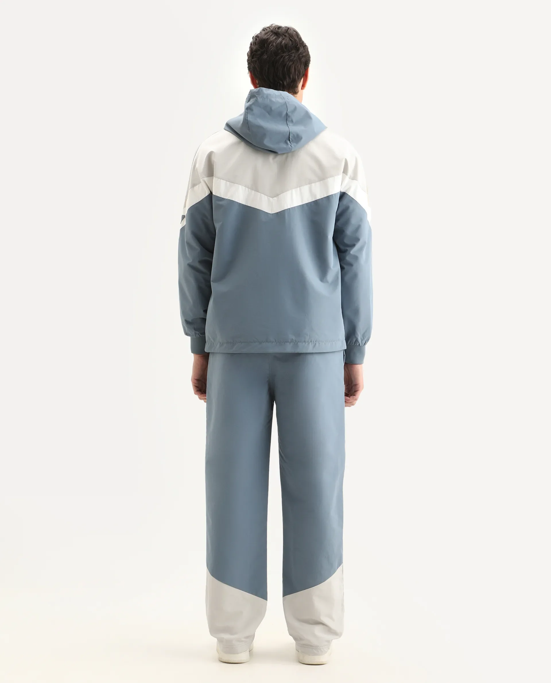 Rare Rabbit Men's Waber-B Light Blue Polyester Cut And Sew Regular Fit Track Pant - Image 8