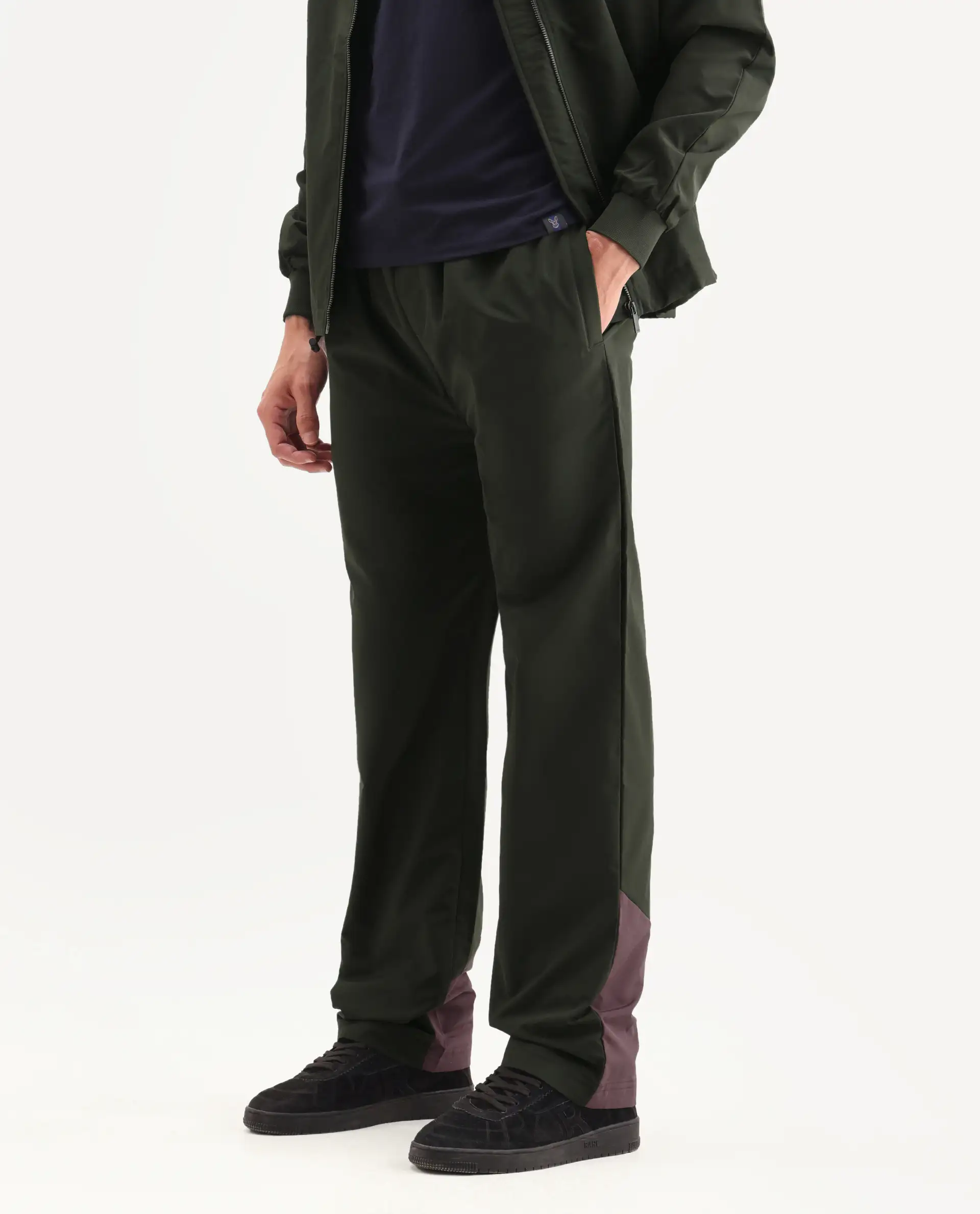Rare Rabbit Men's Waber-B Olive Polyester Cut And Sew Regular Fit Track Pant - Image 3