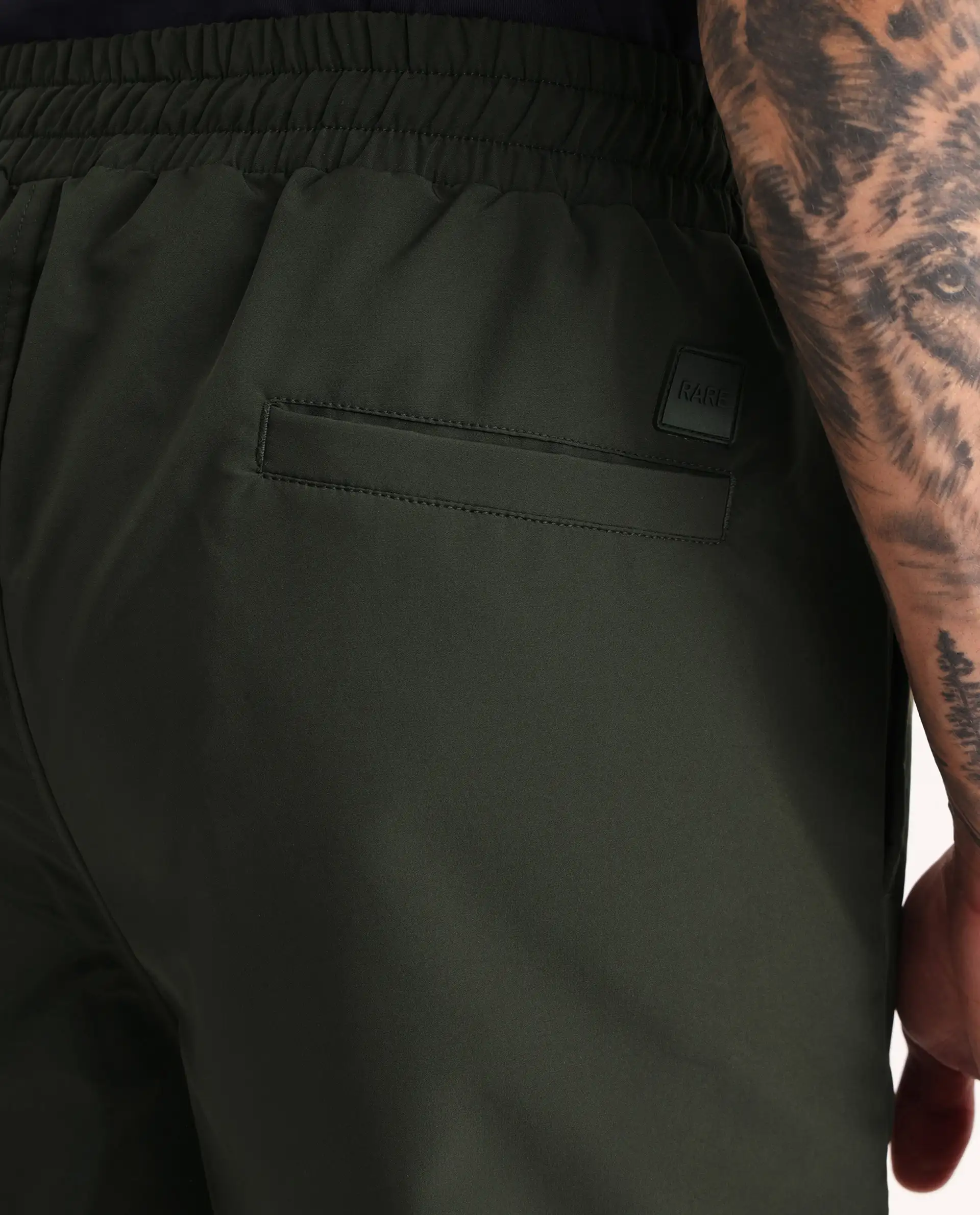 Rare Rabbit Men's Waber-B Olive Polyester Cut And Sew Regular Fit Track Pant - Image 5