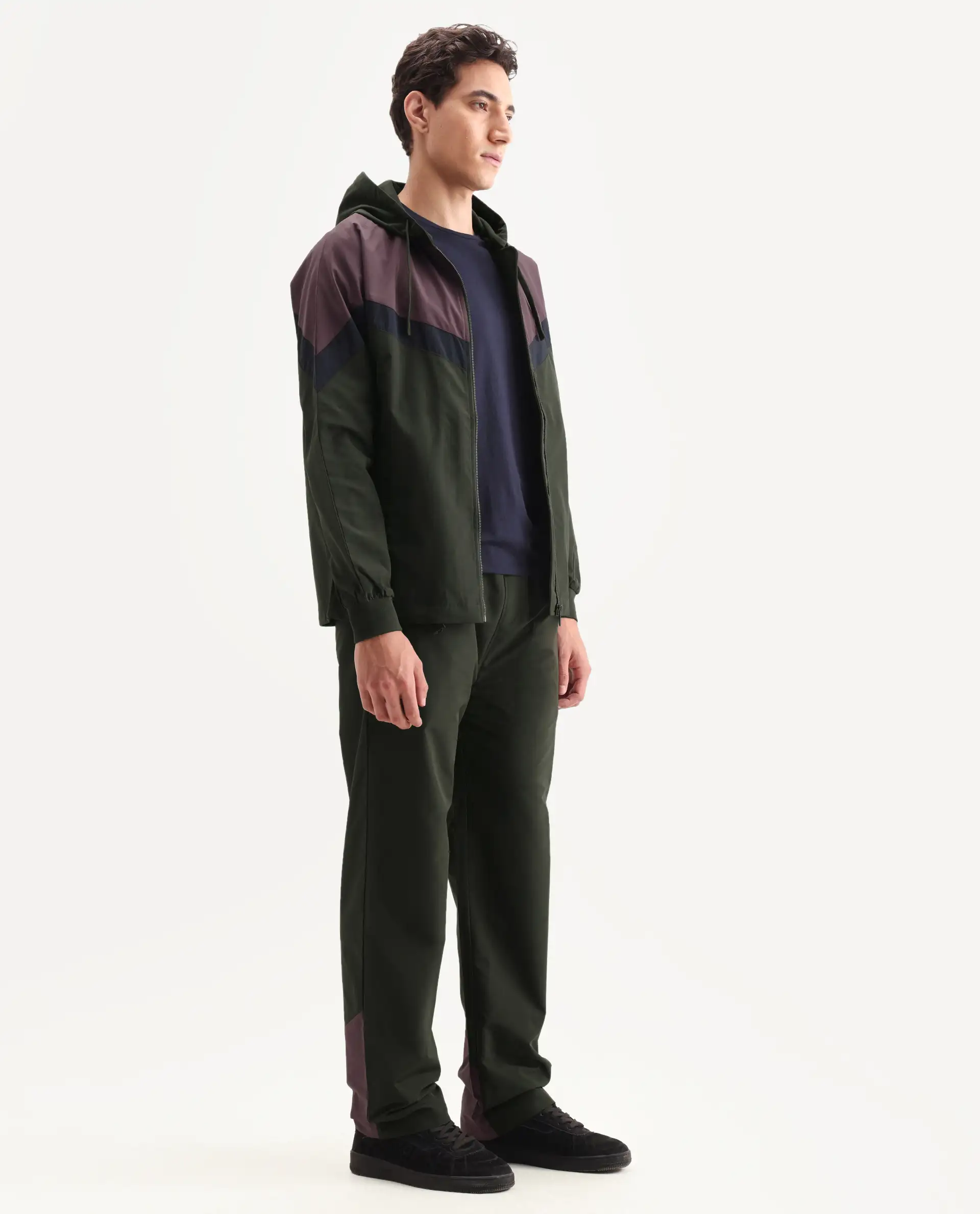 Rare Rabbit Men's Waber-B Olive Polyester Cut And Sew Regular Fit Track Pant - Image 7