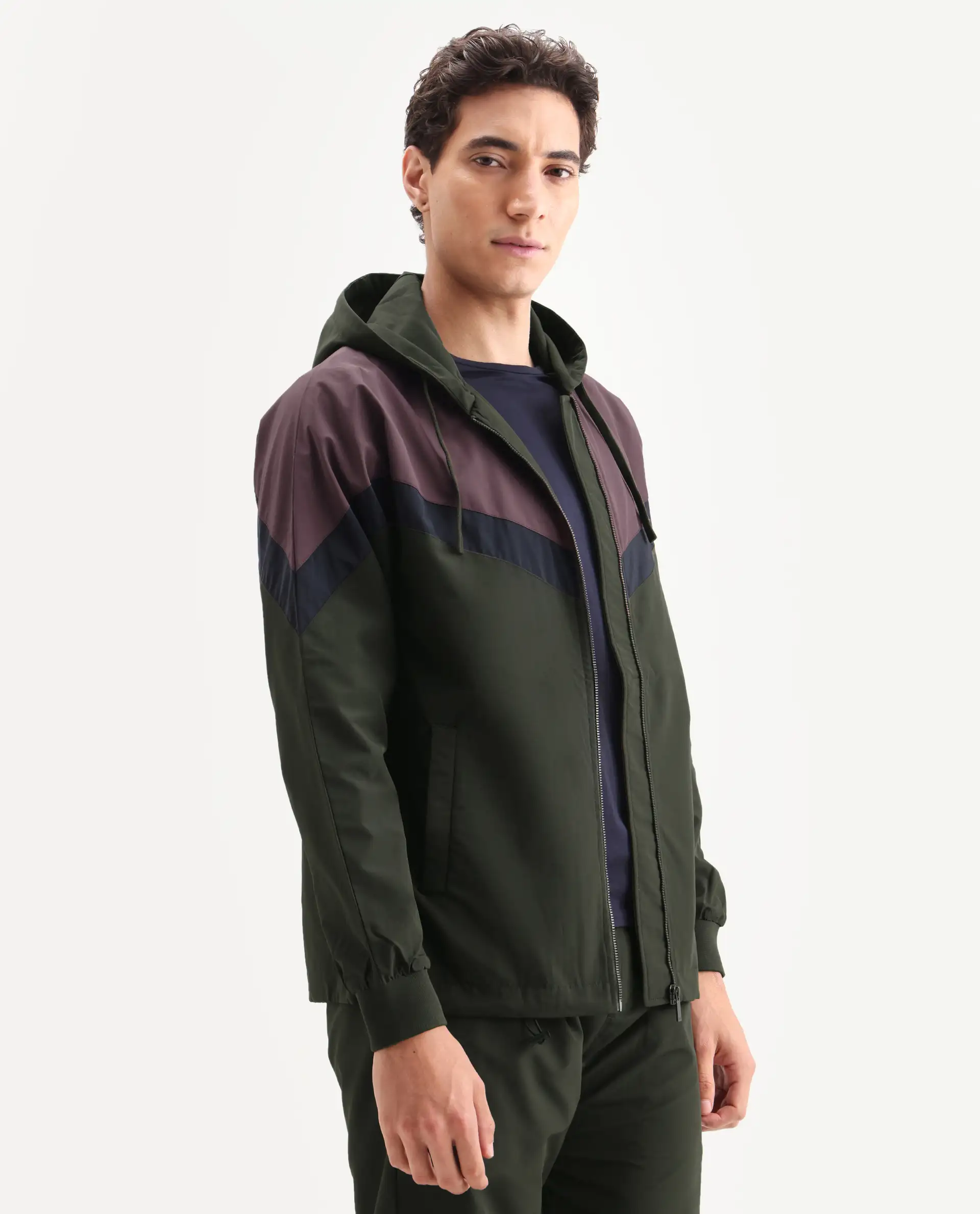Rare Rabbit Men's Waber Olive Polyester Cut And Sew Regular Fit Full Sleeve Hooded Jacket - Image 6