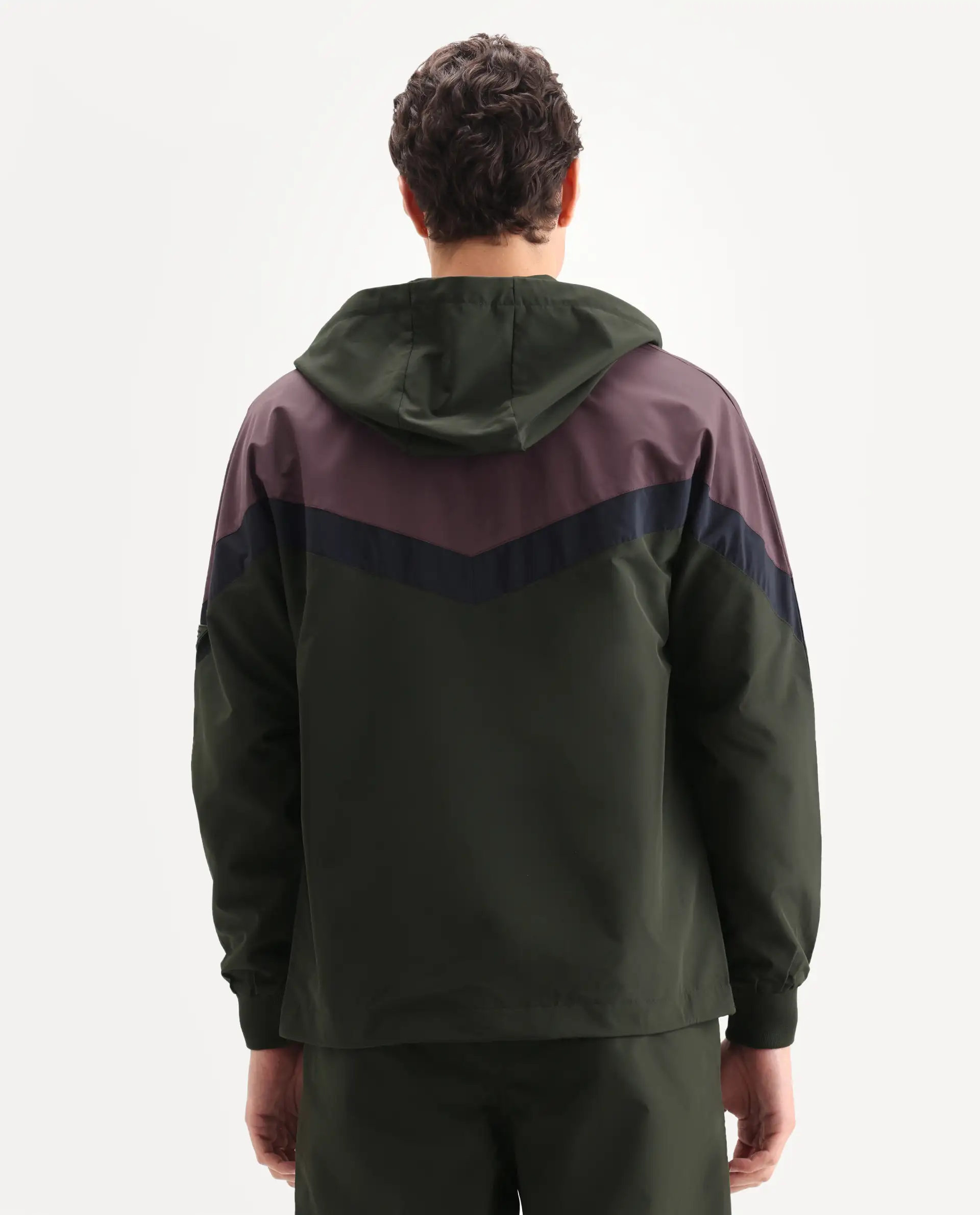 Rare Rabbit Men's Waber Olive Polyester Cut And Sew Regular Fit Full Sleeve Hooded Jacket - Image 7