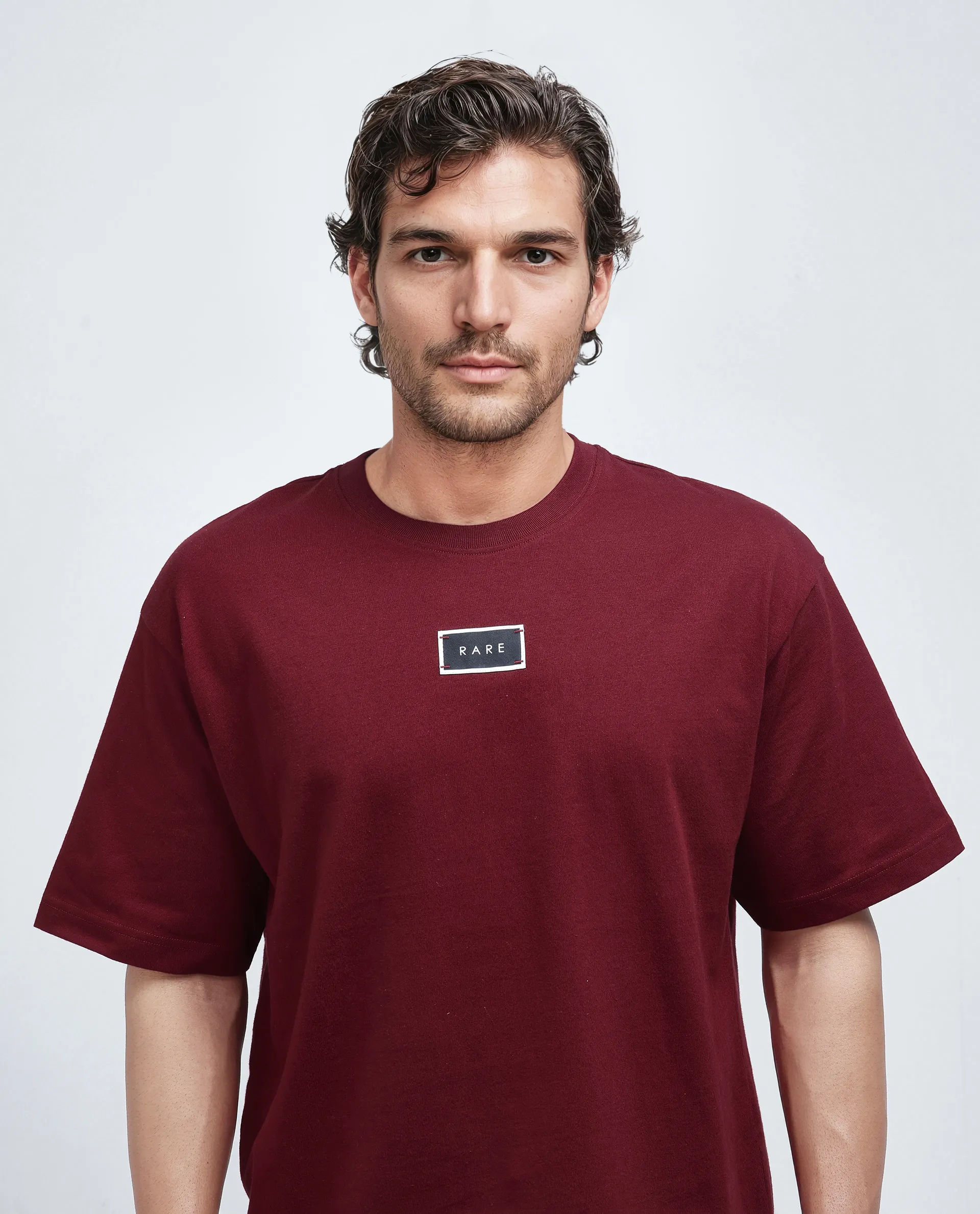 Rare Rabbit Men's Wadeto Red Cotton Blend Graphic Print Boxy Fit Half Sleeve Crew Neck T-Shirt - Image 8