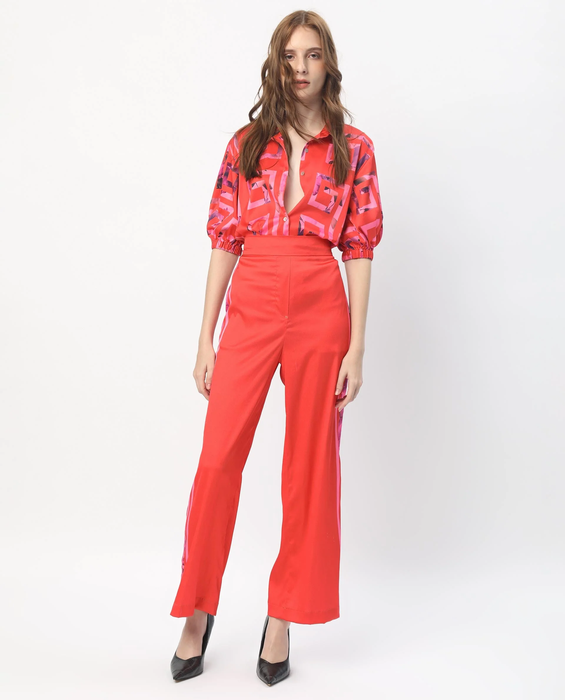 Rareism Women's Wallace Pink Polyester Floral Print Ankle Length Regular Fit Trouser - Image 12