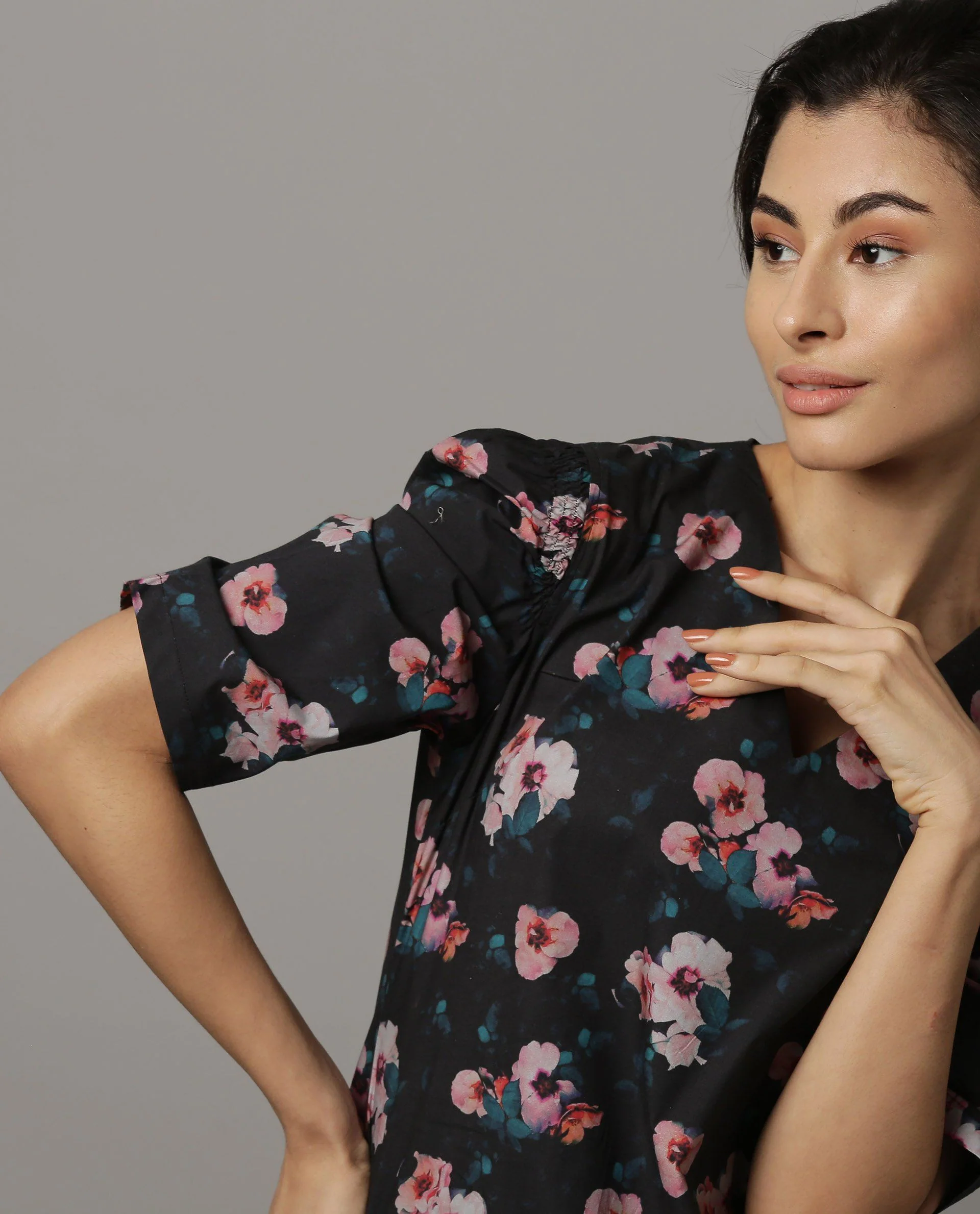 Rareism Women Wallie Black Dress Short Sleeves Printed - Image 2