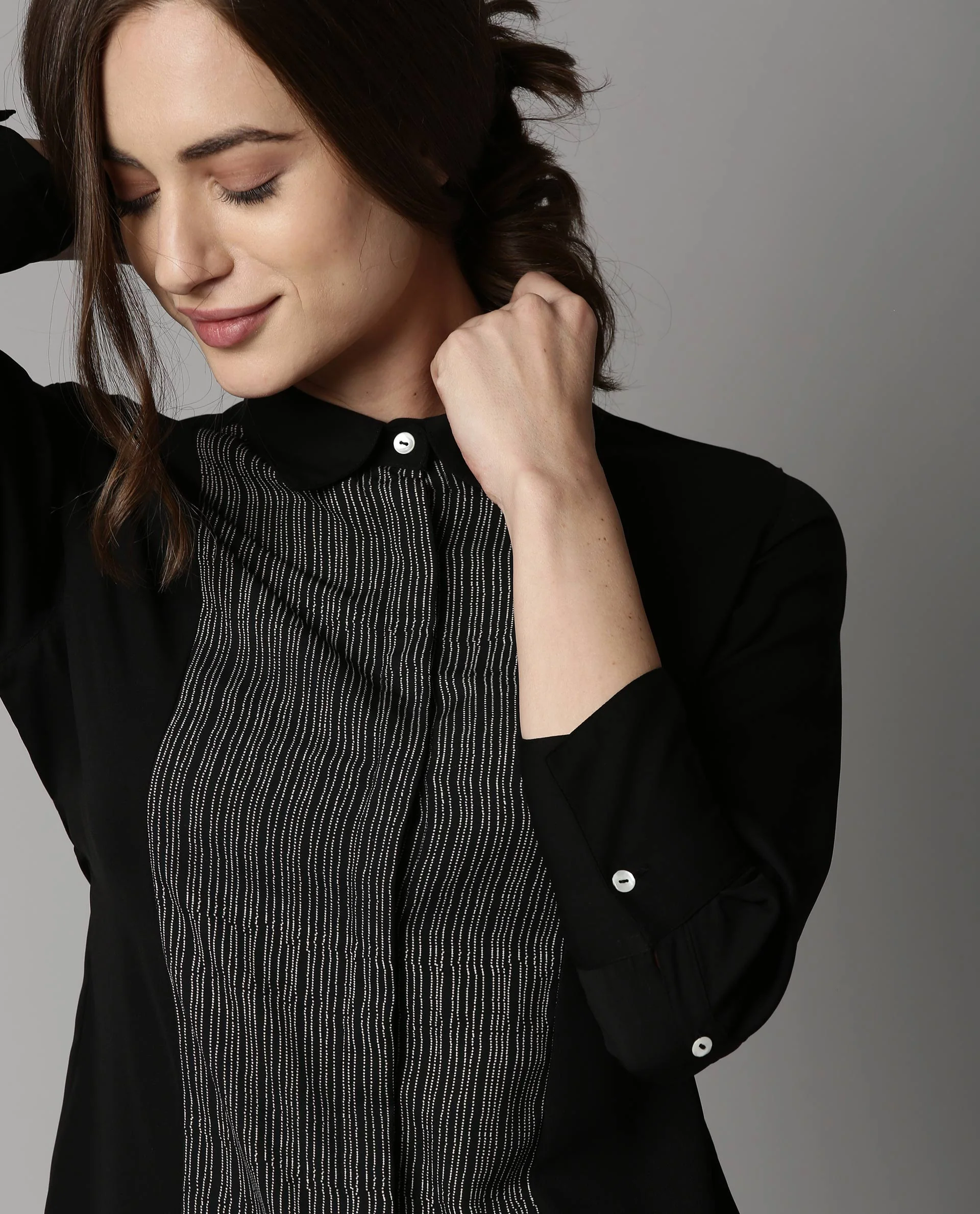 Rareism Women Wand Black Top Full Sleeves Solid - Image 2