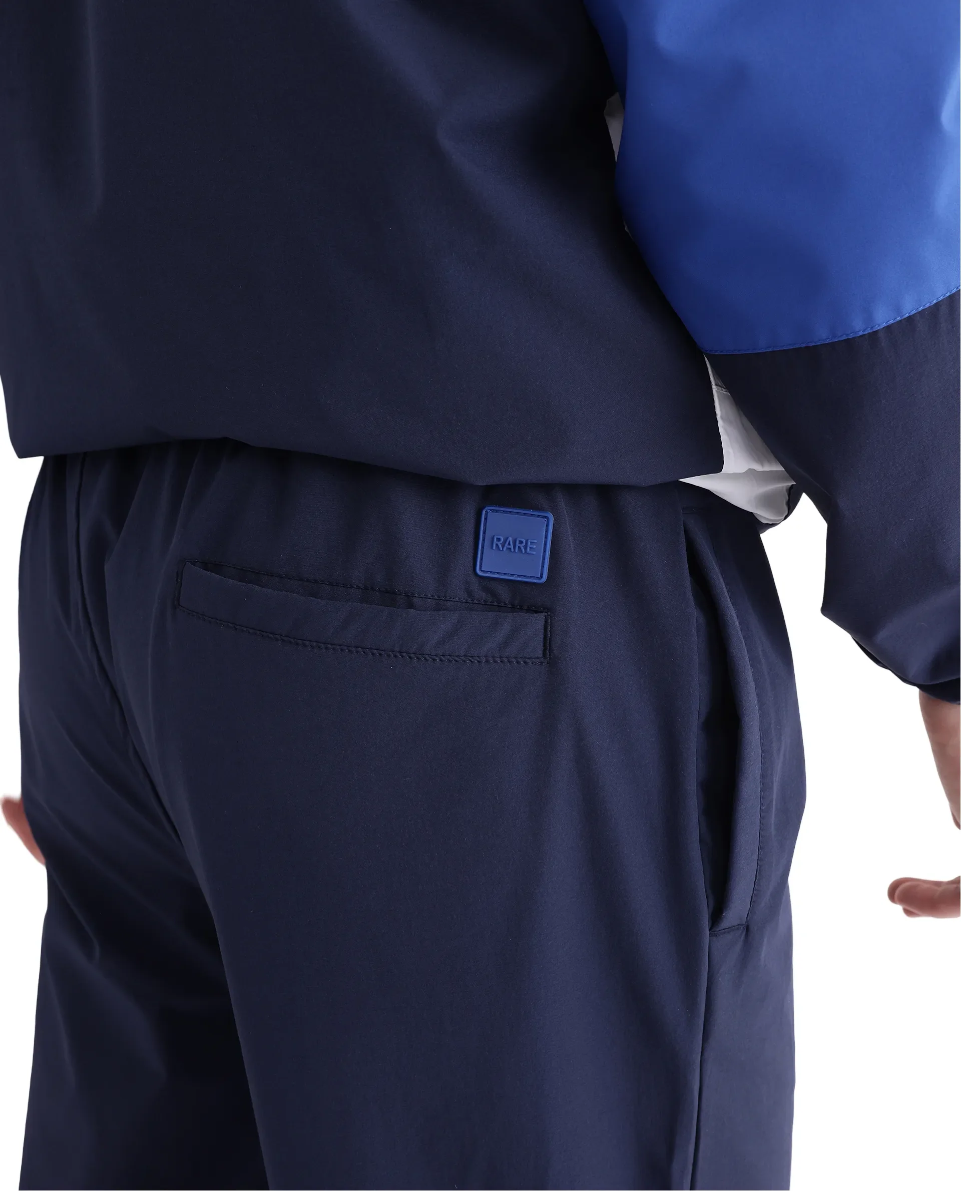 Rare Rabbit Men's Wando-B Dark Blue Polyester Cut And Sew Regular Fit Track Pant - Image 9